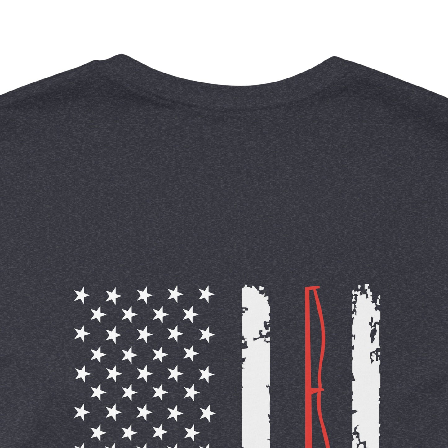 Flag with Fishing Rod Unisex Short Sleeve Tee