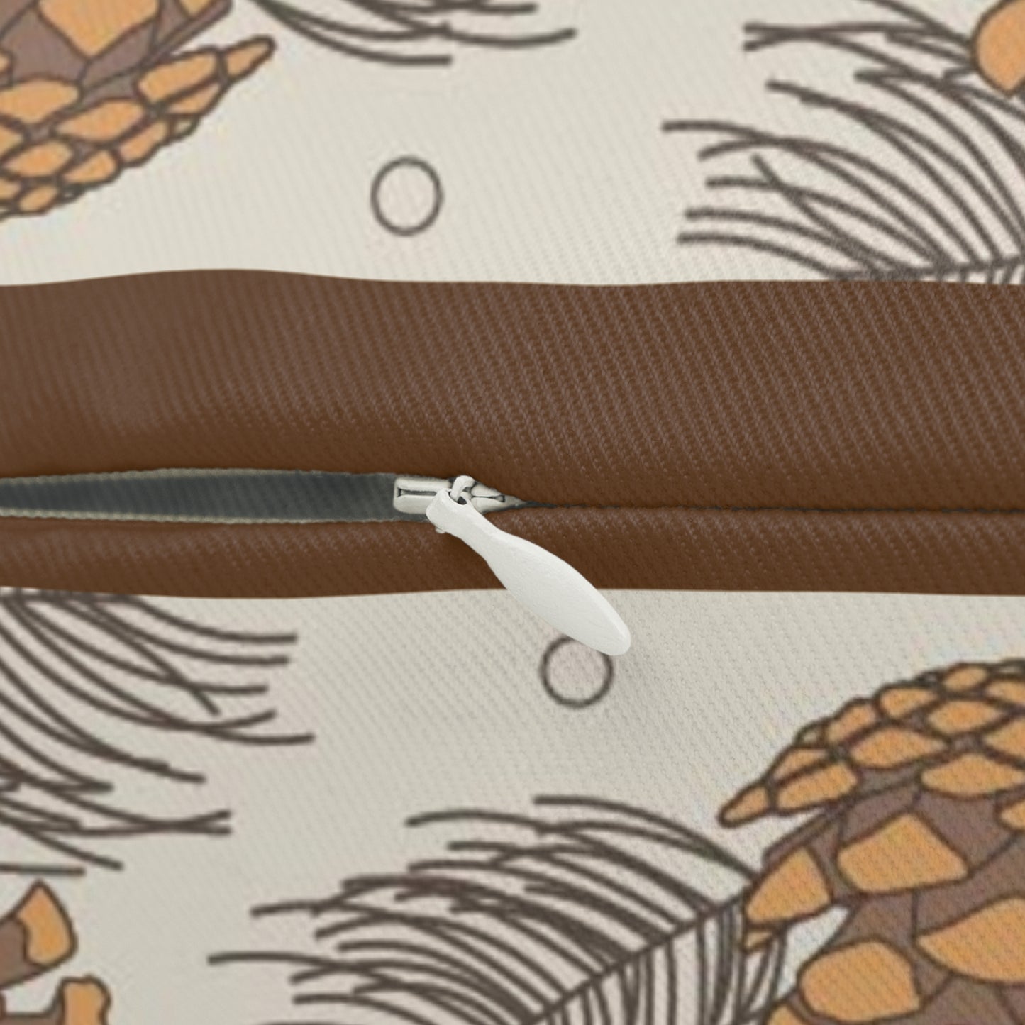 Pinecone Pattern Lumbar Pillow — Rustic Autumn Cabin Decorative Pillow