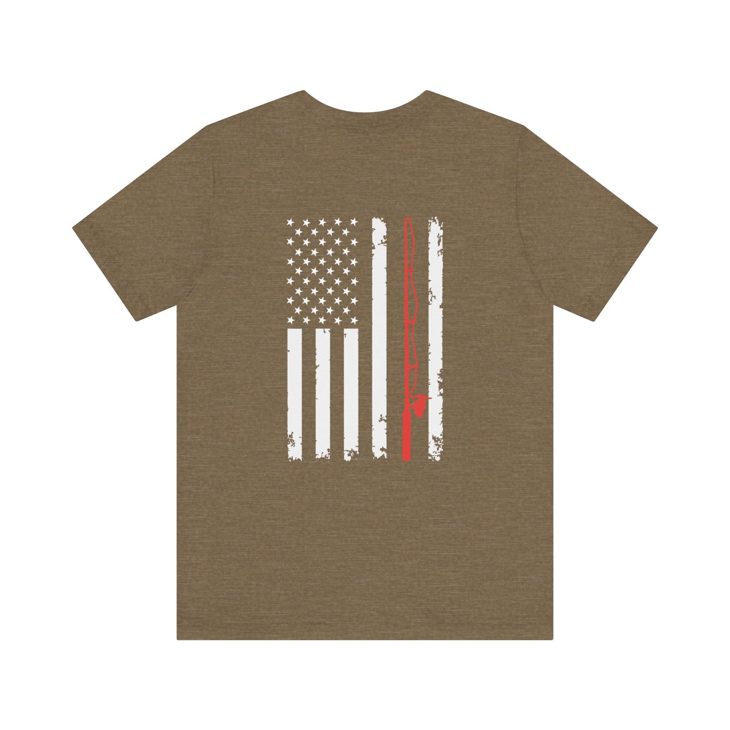 Flag with Fishing Rod Unisex Short Sleeve Tee