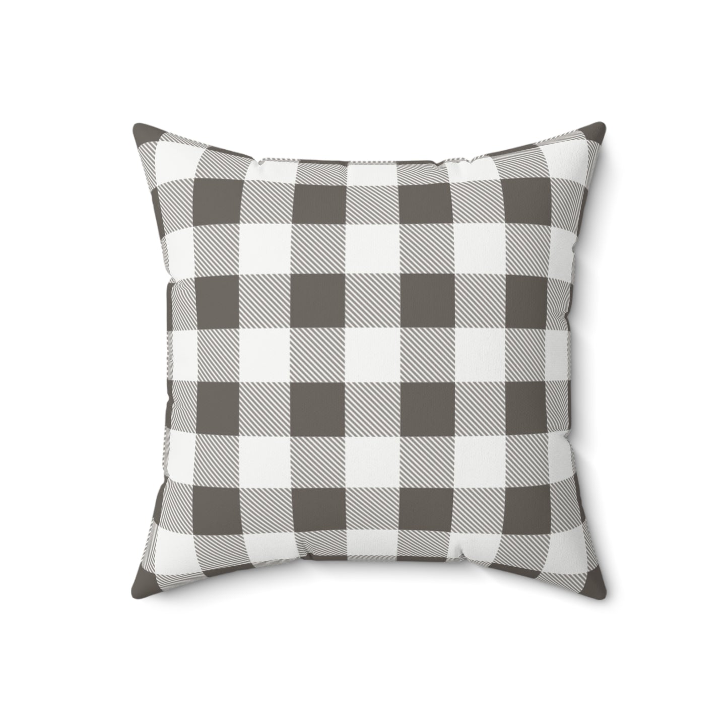 Buffalo Check Throw Pillow — Neutral Gray Plaid Decorative Cushion