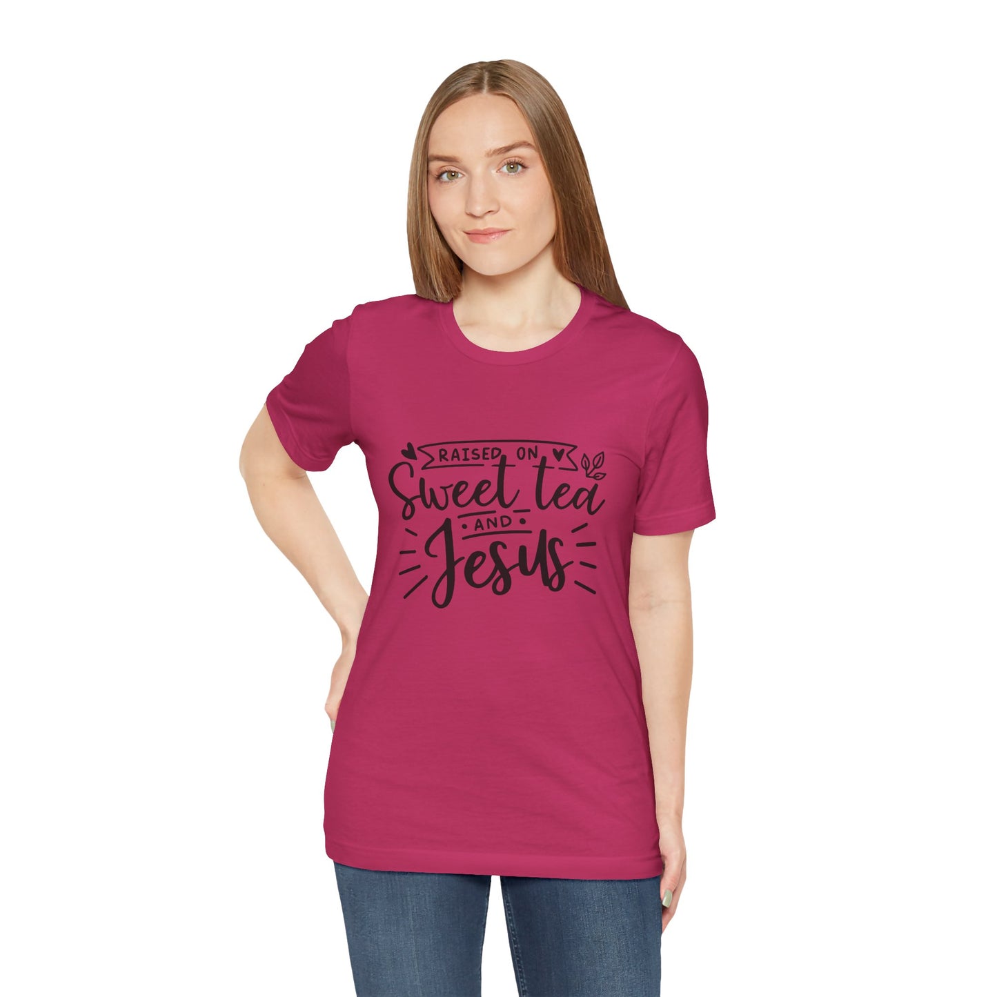 Raised on Sweet Tea & Jesus Unisex Short Sleeve Tee