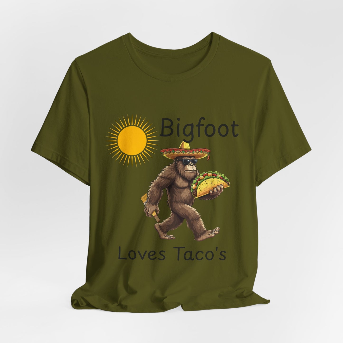 Bigfoot Loves Tacos T-Shirt — Funny Sasquatch Taco Tee