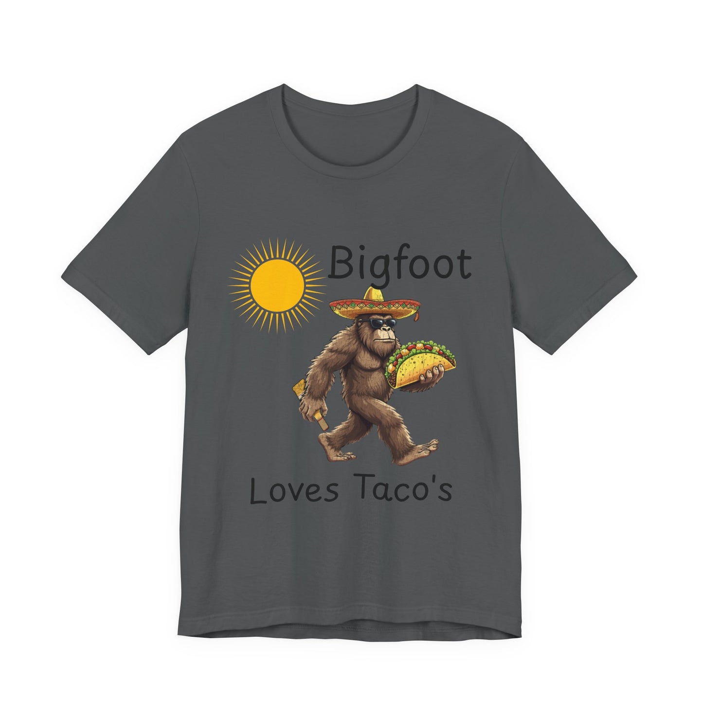 Bigfoot Loves Tacos T-Shirt — Funny Sasquatch Taco Tee