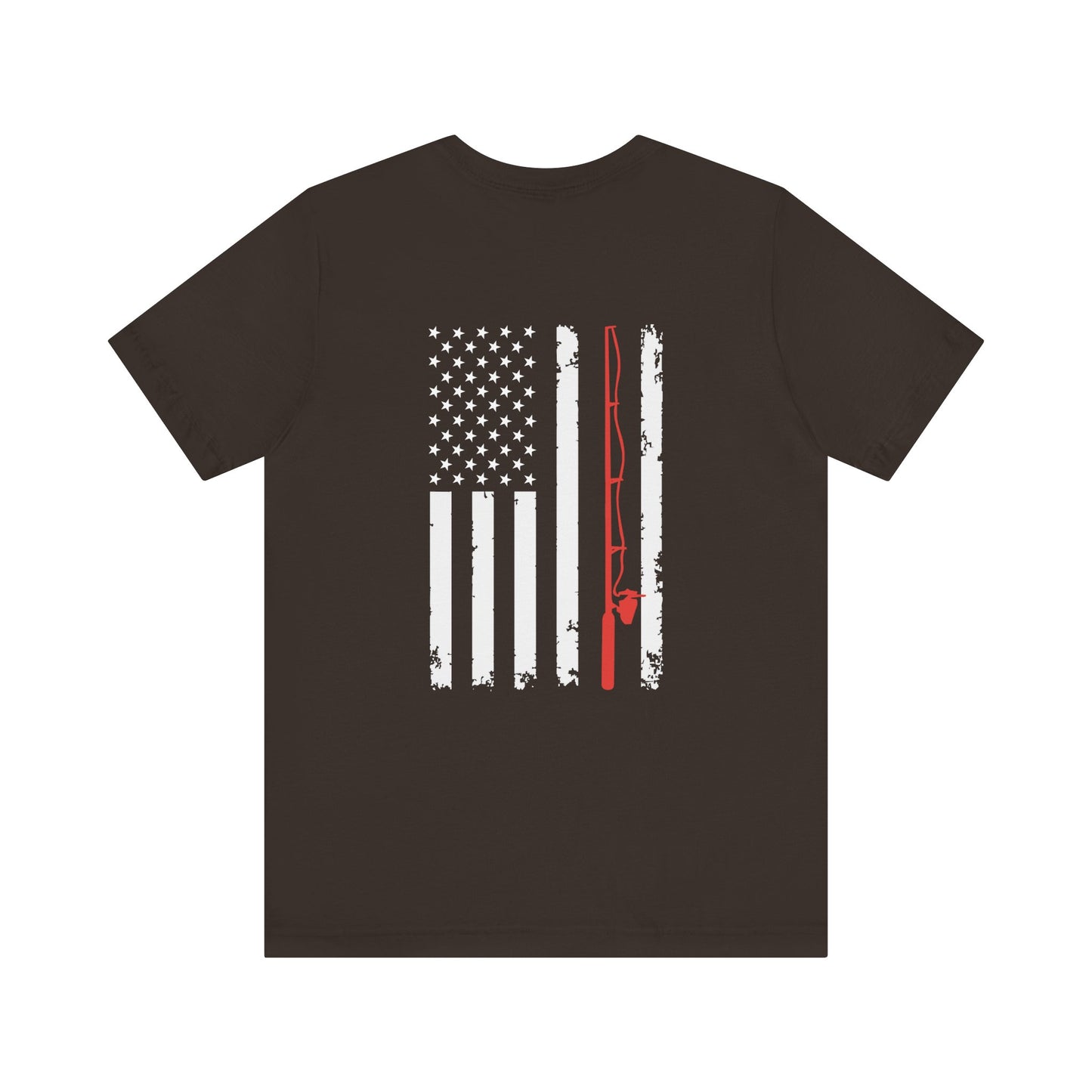 Flag with Fishing Rod Unisex Short Sleeve Tee