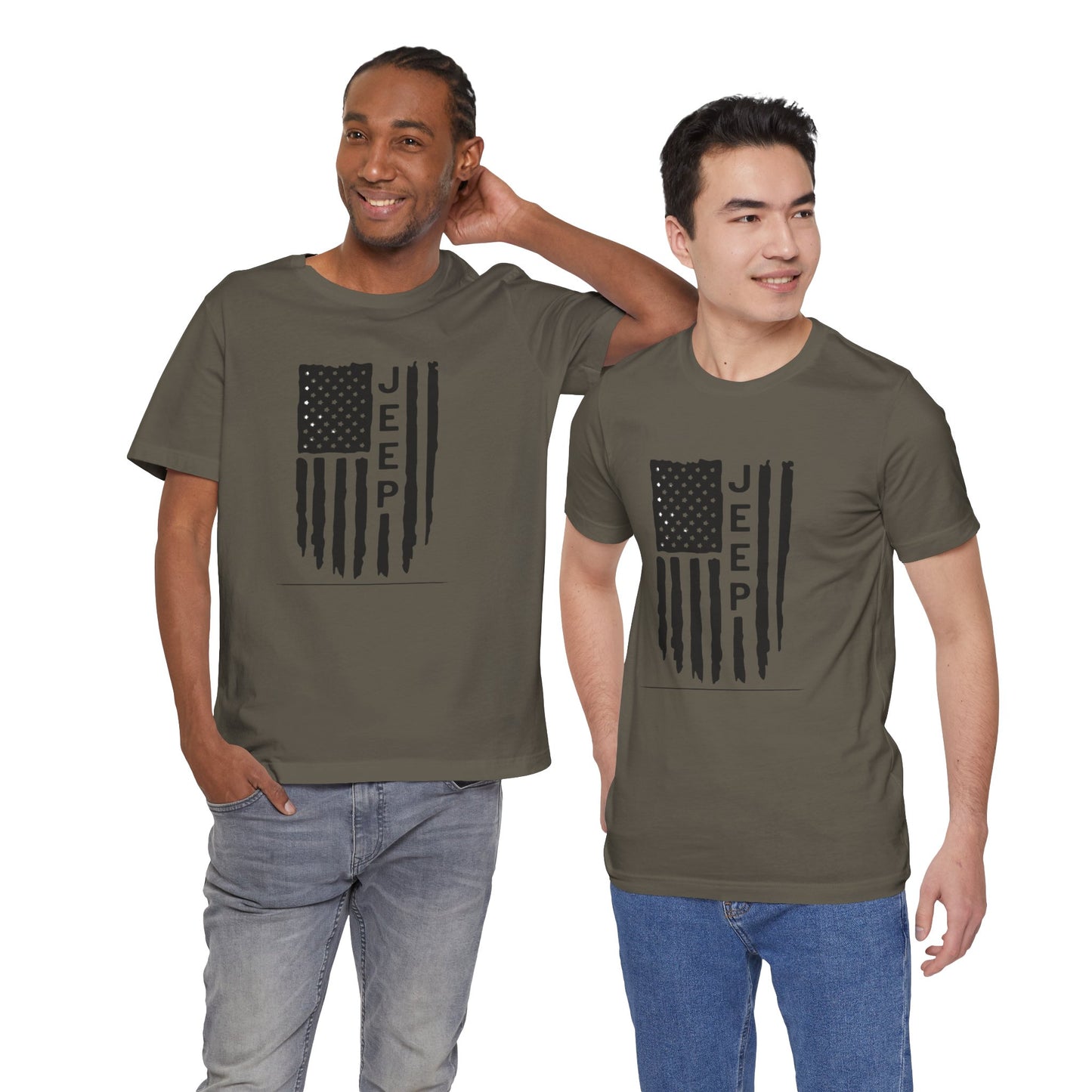 Jeep American Flag T‑Shirt — Distressed USA Off‑Road Tee