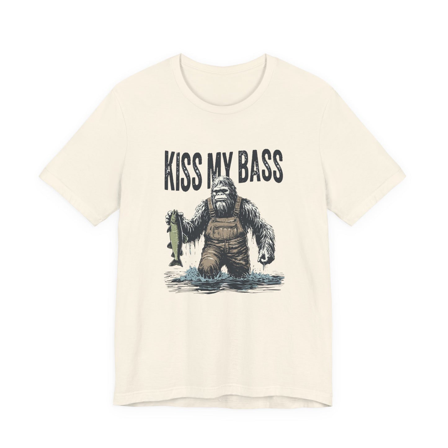 Kiss My Bass Fishing T-Shirt — Funny Bigfoot Angler Tee