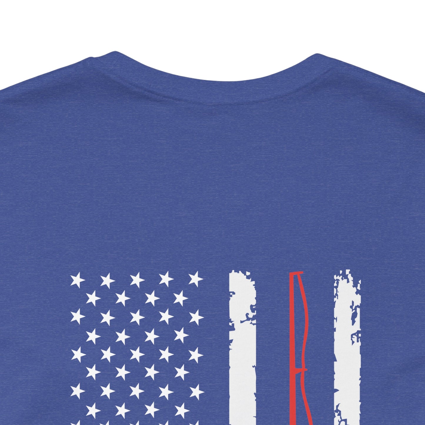 Flag with Fishing Rod Unisex Short Sleeve Tee