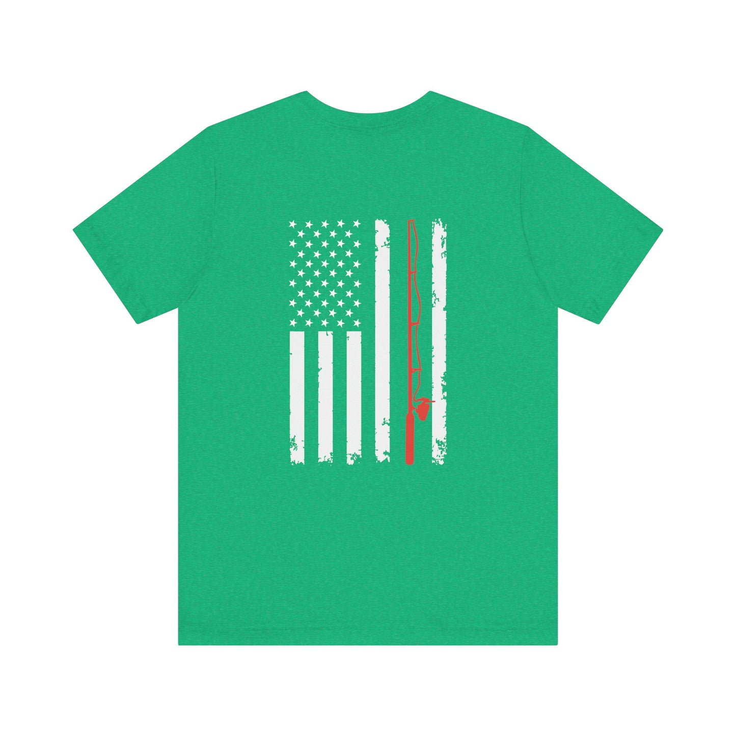 Flag with Fishing Rod Unisex Short Sleeve Tee
