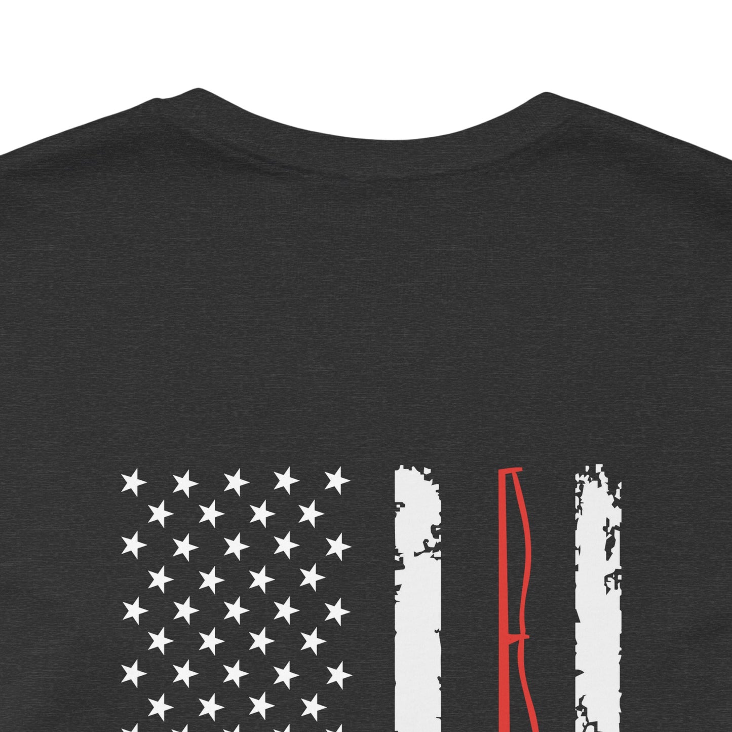 Flag with Fishing Rod Unisex Short Sleeve Tee