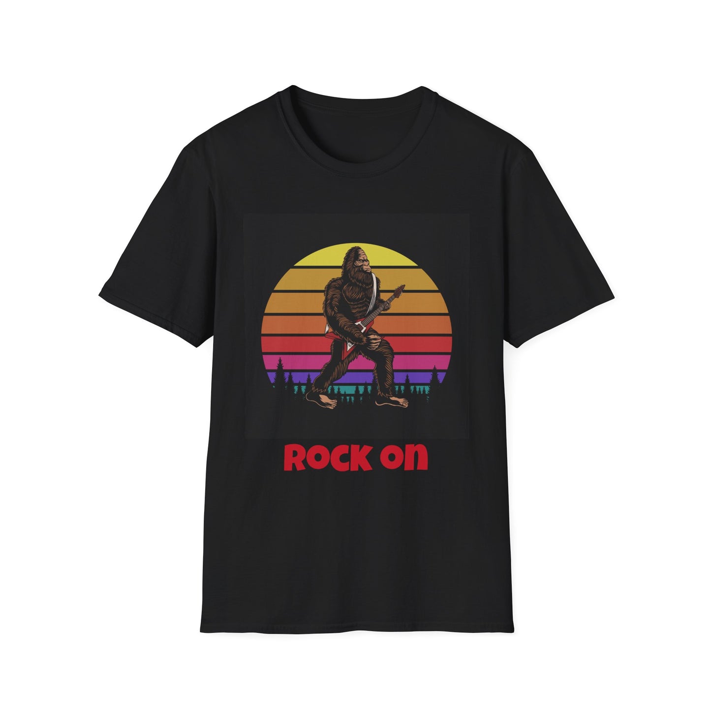 Bigfoot Playing Guitar "Rock On" - Unisex