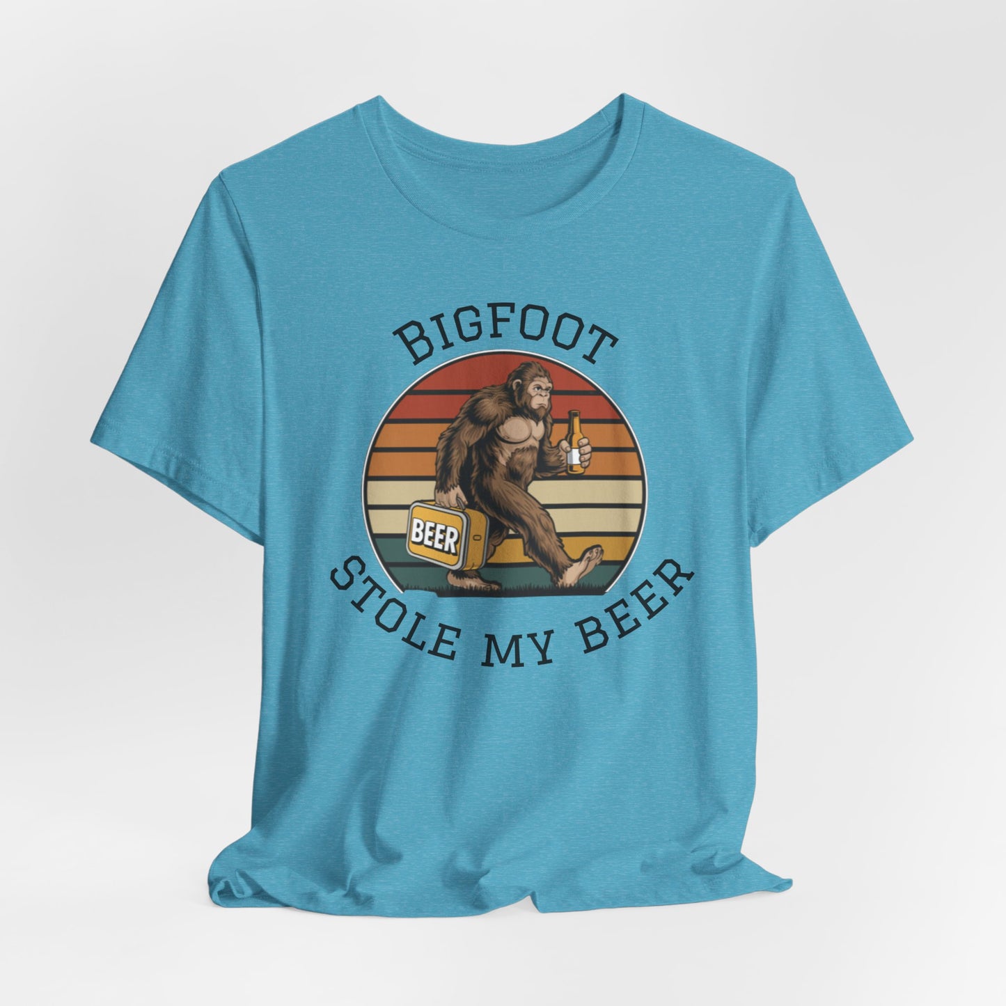 Bigfoot Stole My Beer T-Shirt – Funny Sasquatch Retro Beer Tee