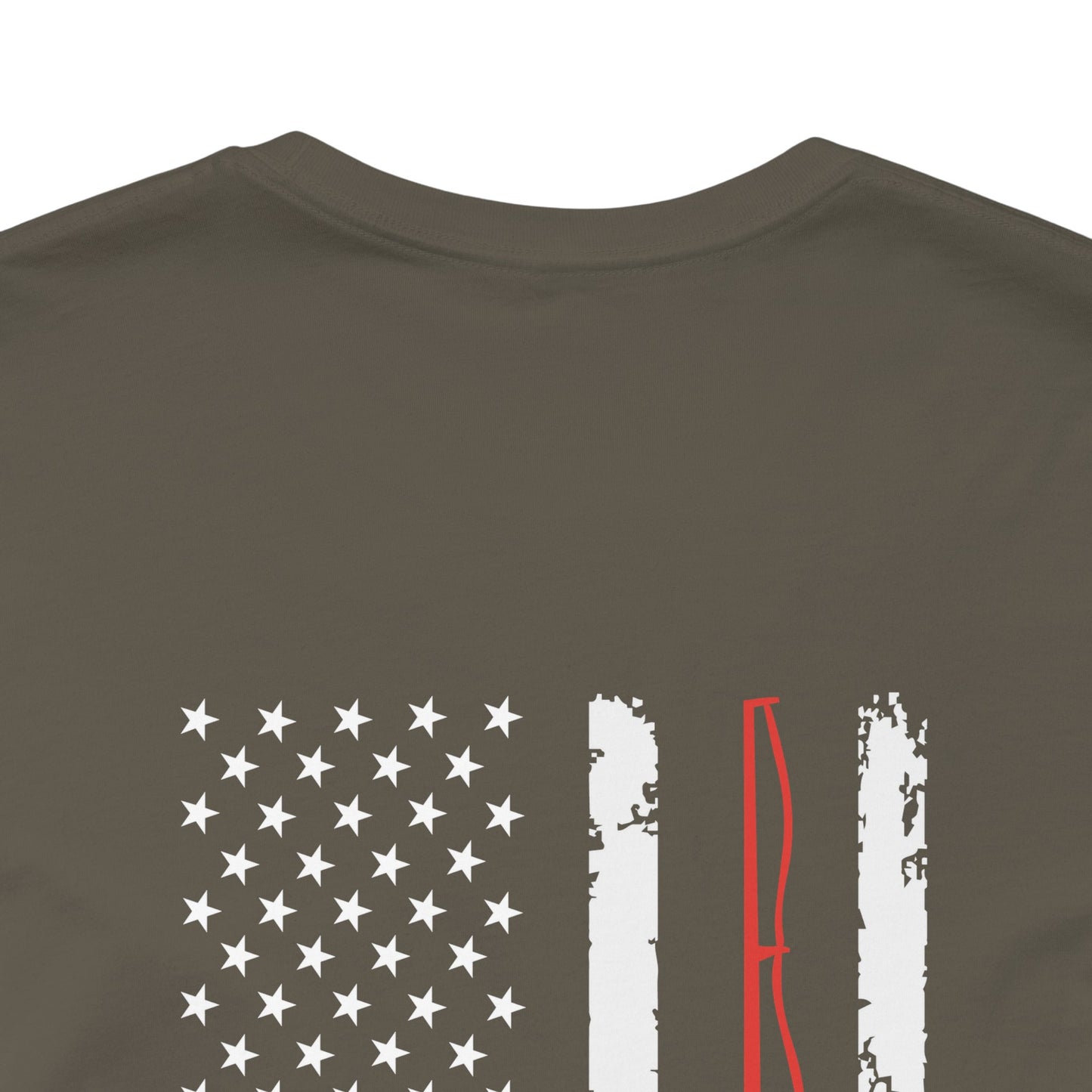 Flag with Fishing Rod Unisex Short Sleeve Tee