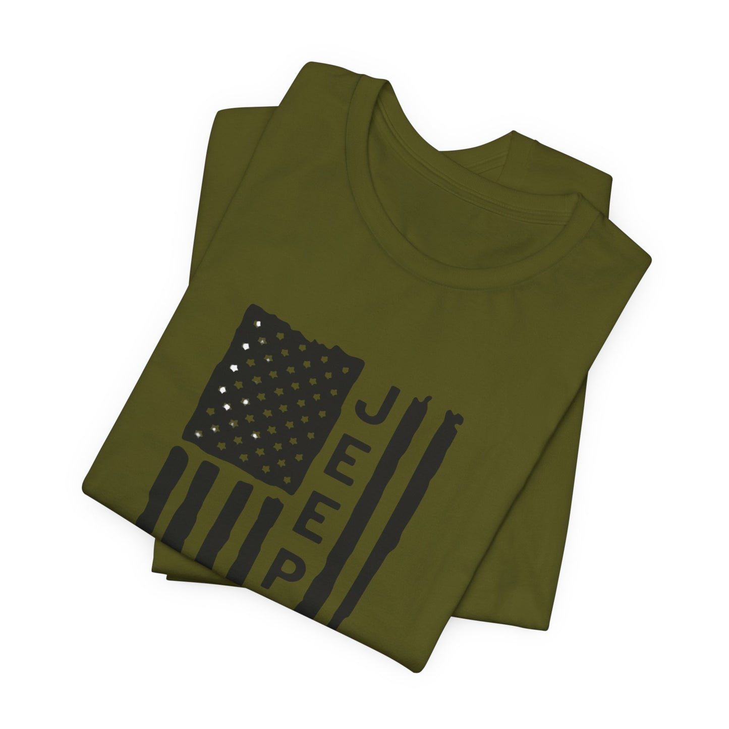 Jeep American Flag T‑Shirt — Distressed USA Off‑Road Tee
