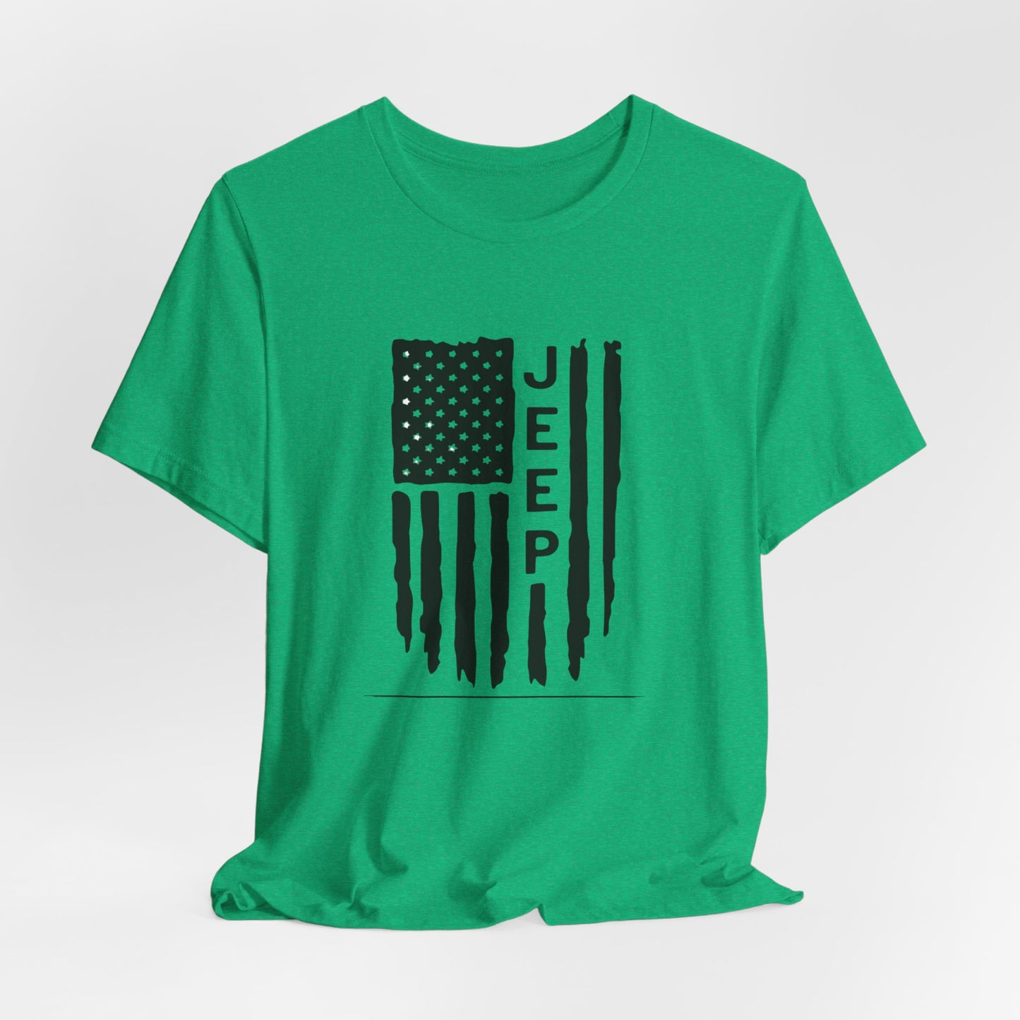 Jeep American Flag T‑Shirt — Distressed USA Off‑Road Tee
