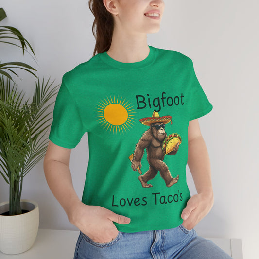 Bigfoot Loves Tacos T-Shirt — Funny Sasquatch Taco Tee