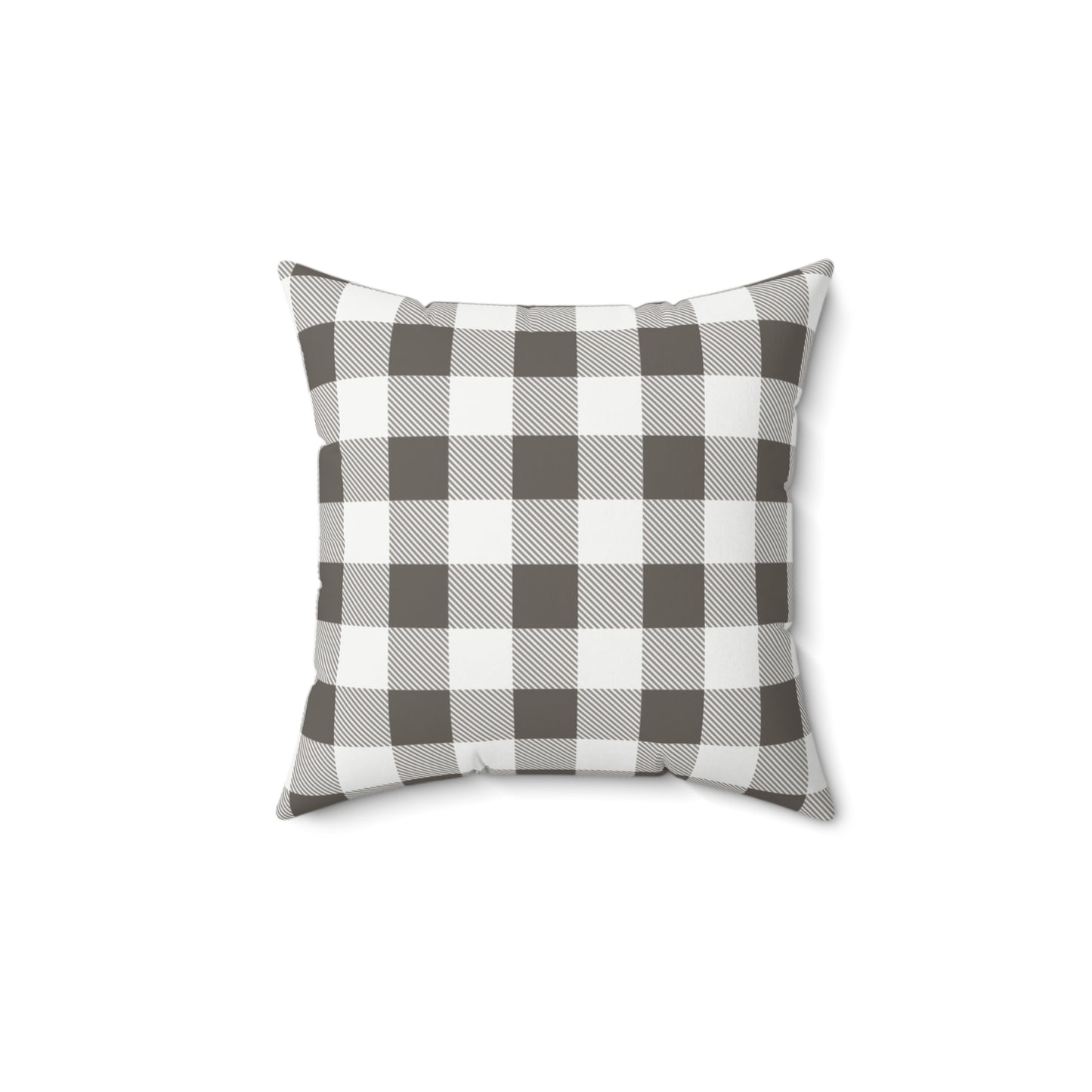 Buffalo Check Throw Pillow — Neutral Gray Plaid Decorative Cushion
