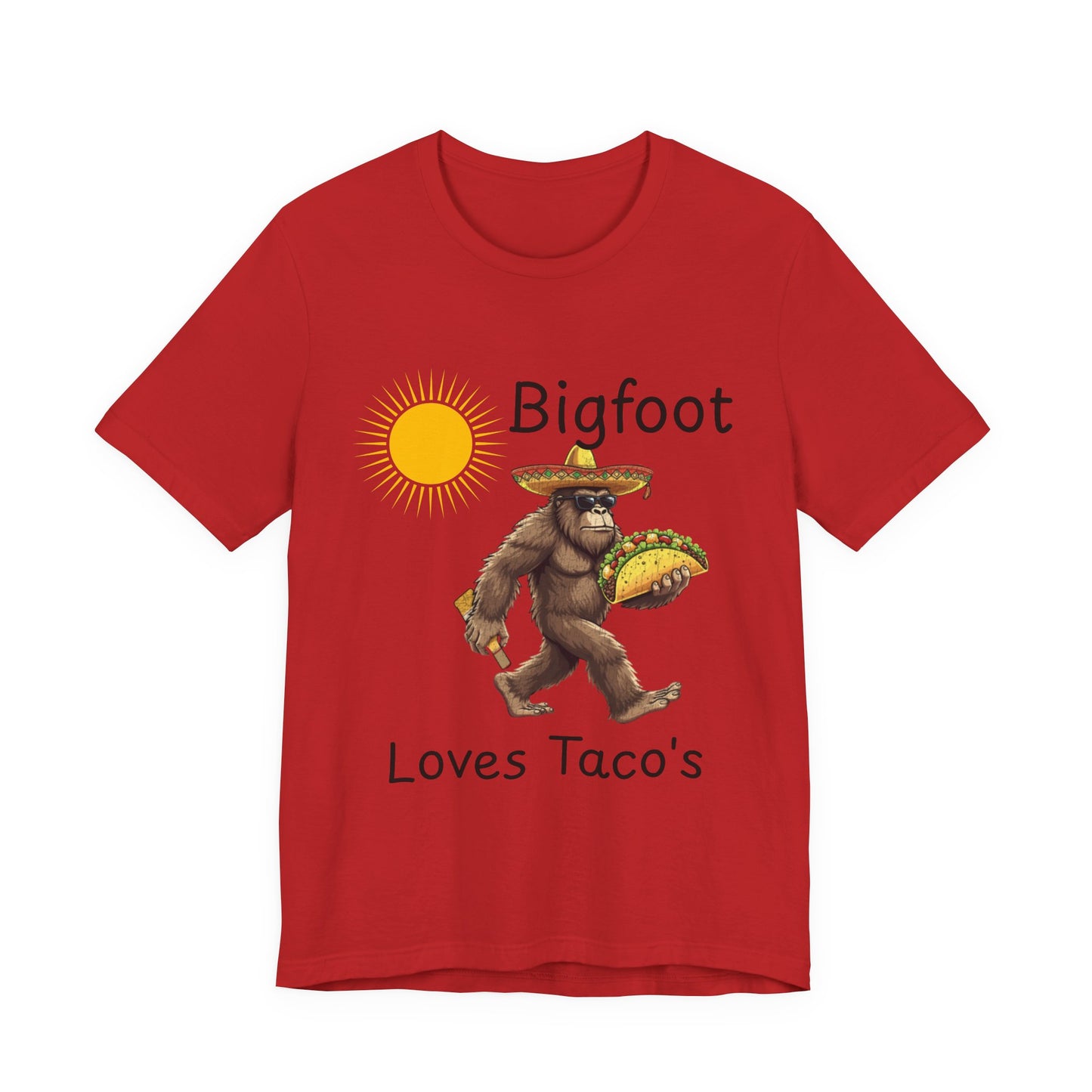 Bigfoot Loves Tacos T-Shirt — Funny Sasquatch Taco Tee