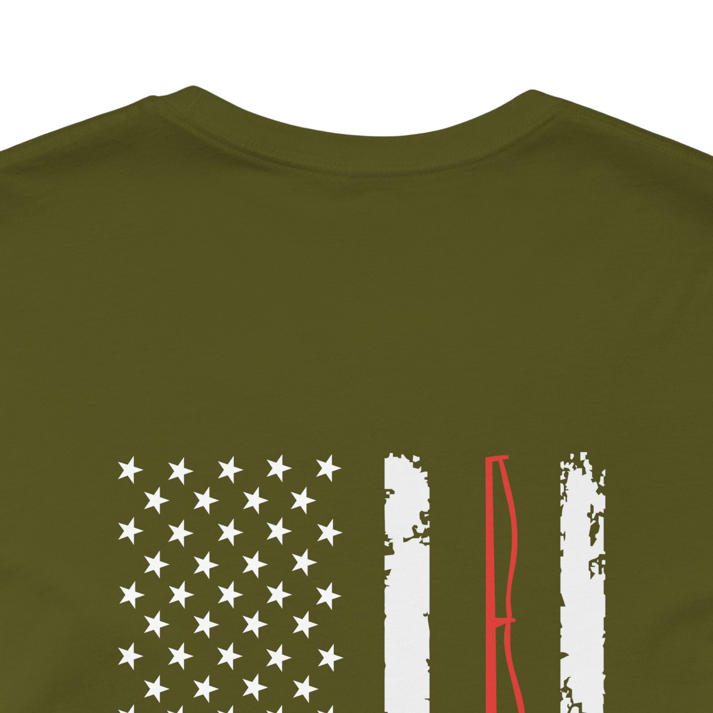 Flag with Fishing Rod Unisex Short Sleeve Tee