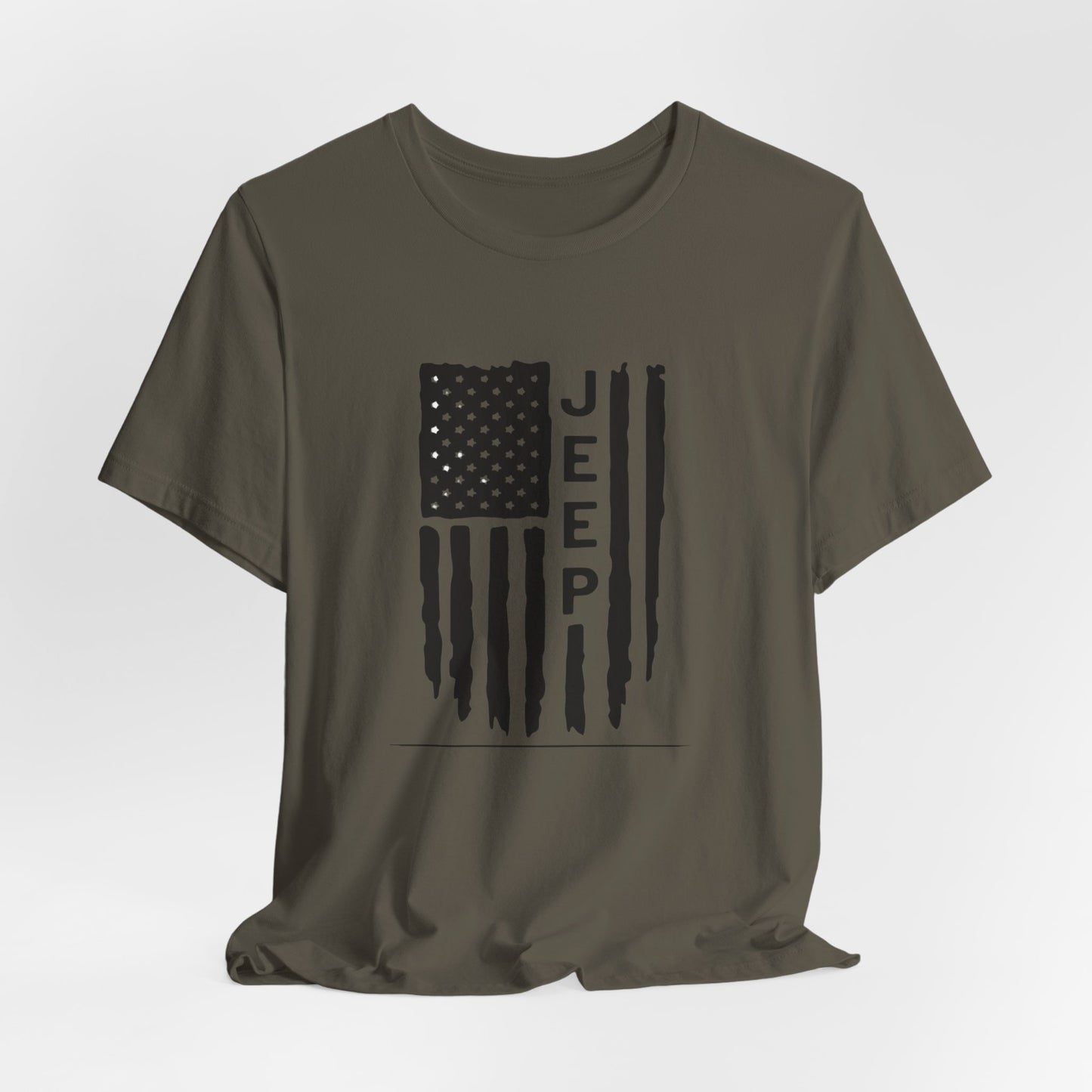 Jeep American Flag T‑Shirt — Distressed USA Off‑Road Tee