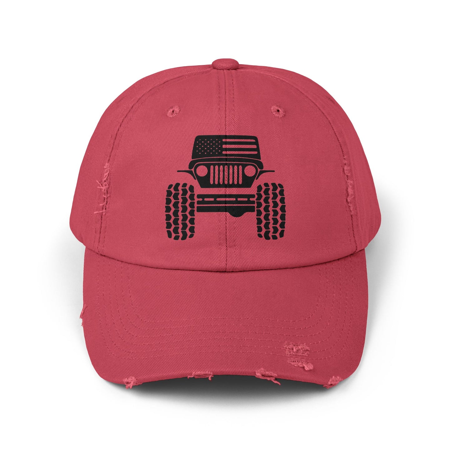 Jeep Front Off-Road Truck Cap — Distressed Canvas Hat for Truck & 4x4 Enthusiasts