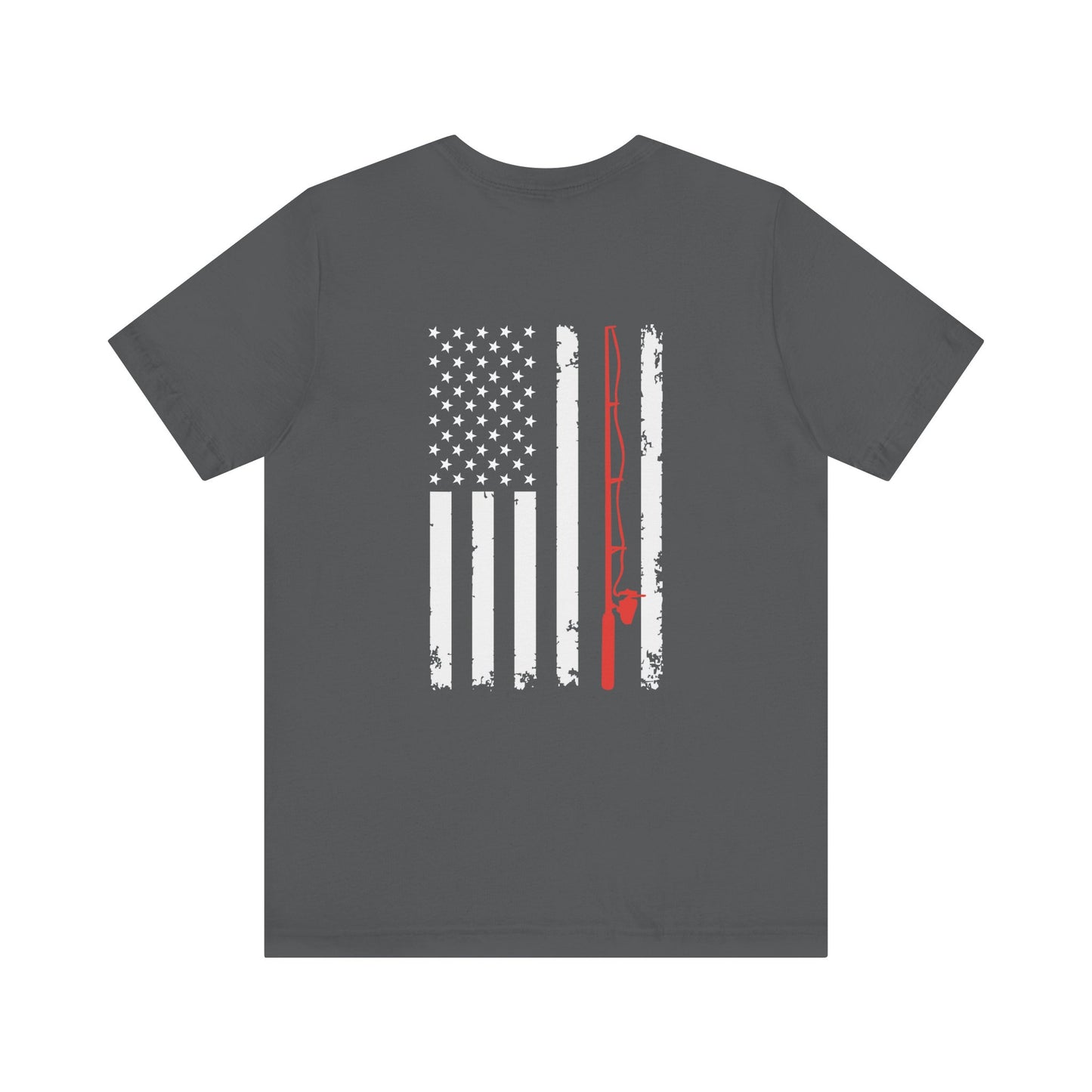 Flag with Fishing Rod Unisex Short Sleeve Tee