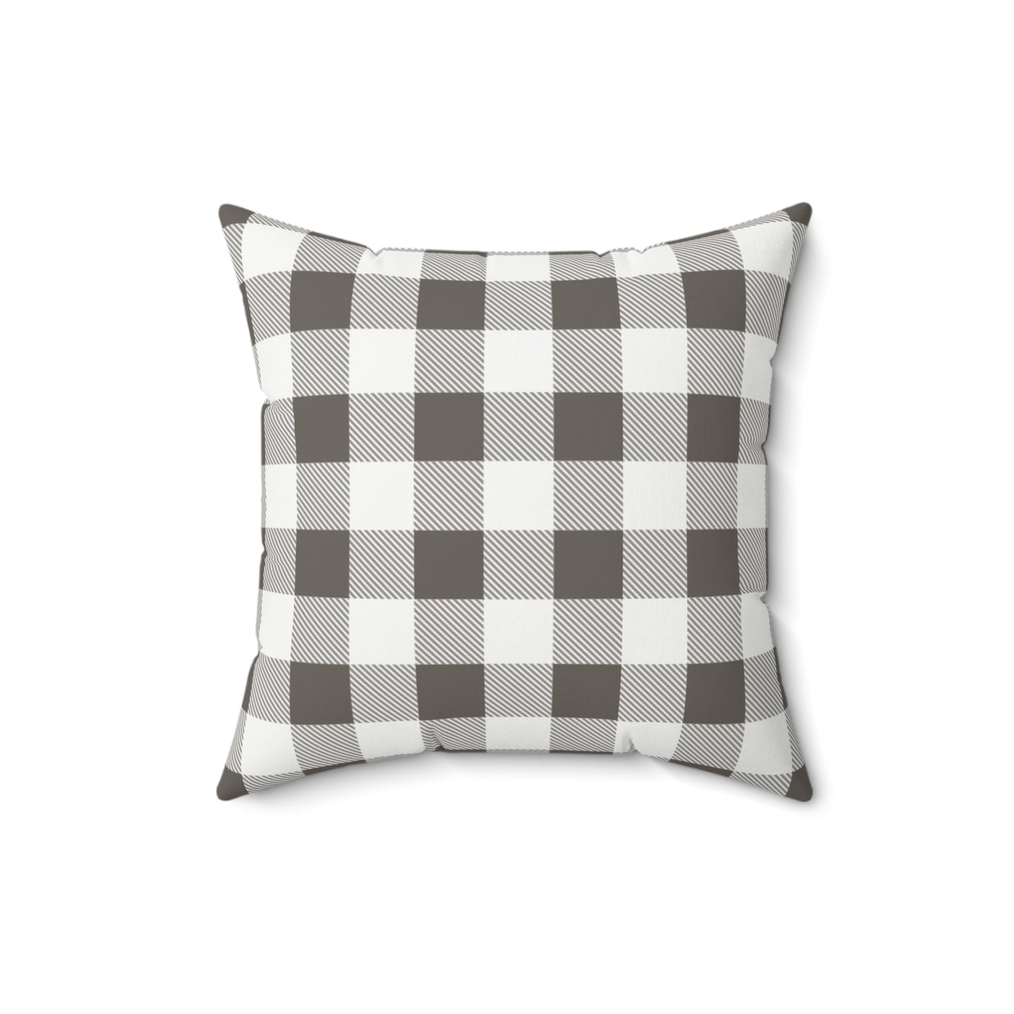Buffalo Check Throw Pillow — Neutral Gray Plaid Decorative Cushion