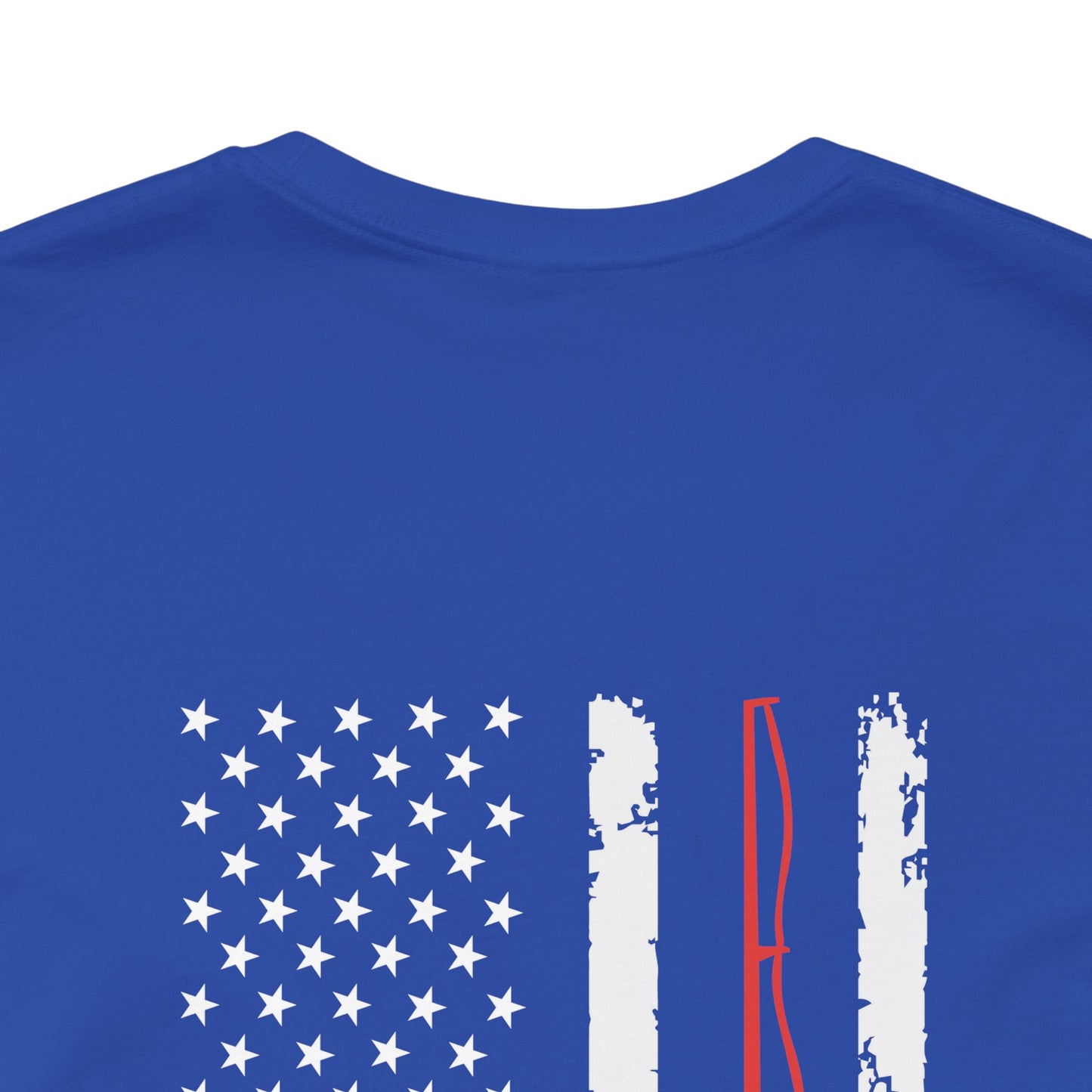 Flag with Fishing Rod Unisex Short Sleeve Tee