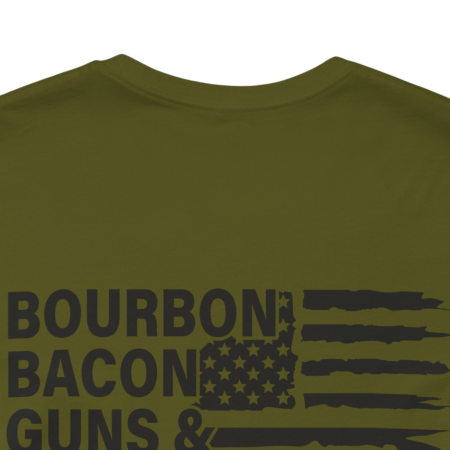 Boubon, Bacon, Guns & Freedom Unisex hort Sleeve Tee