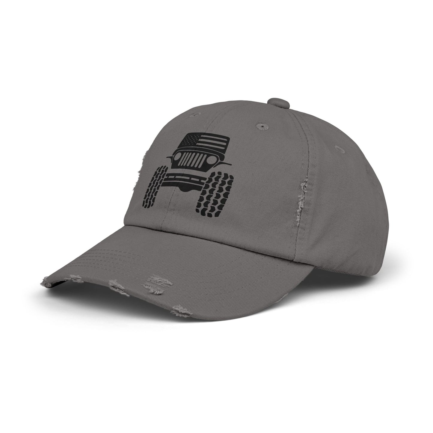 Jeep Front Off-Road Truck Cap — Distressed Canvas Hat for Truck & 4x4 Enthusiasts