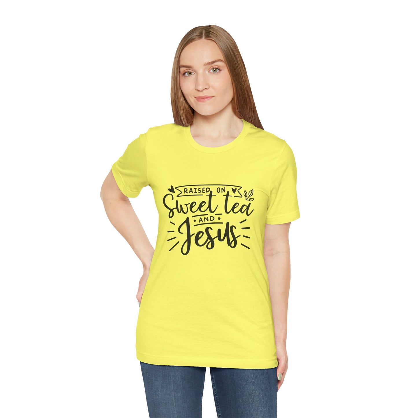 Raised on Sweet Tea & Jesus Unisex Short Sleeve Tee