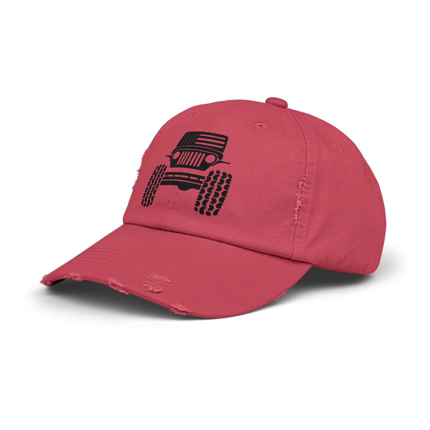 Jeep Front Off-Road Truck Cap — Distressed Canvas Hat for Truck & 4x4 Enthusiasts