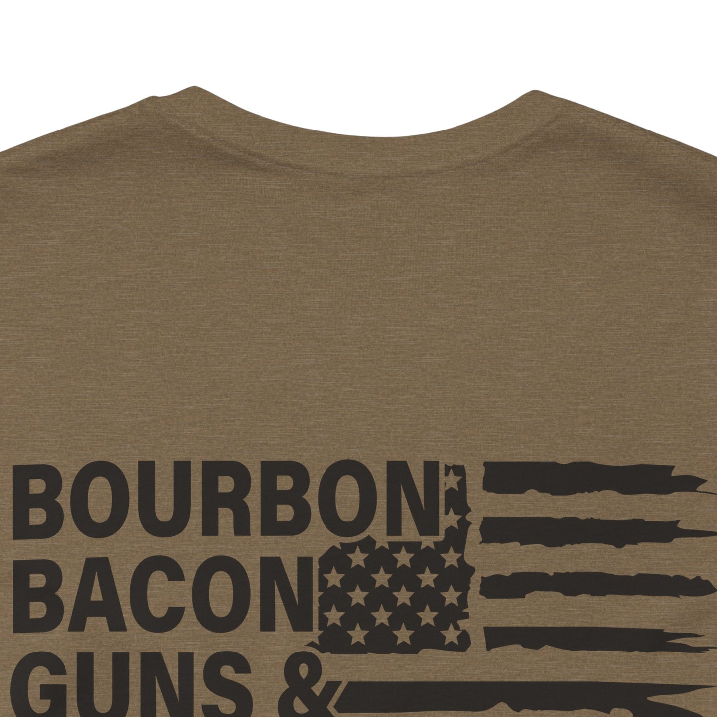 Boubon, Bacon, Guns & Freedom Unisex hort Sleeve Tee