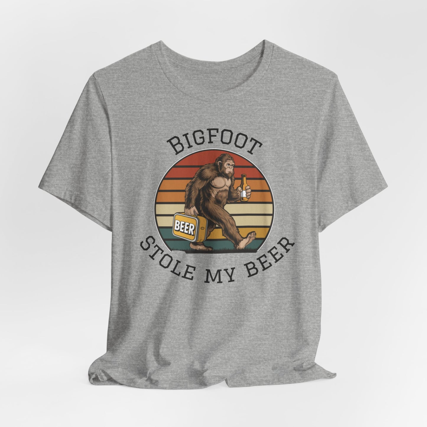 Bigfoot Stole My Beer T-Shirt – Funny Sasquatch Retro Beer Tee
