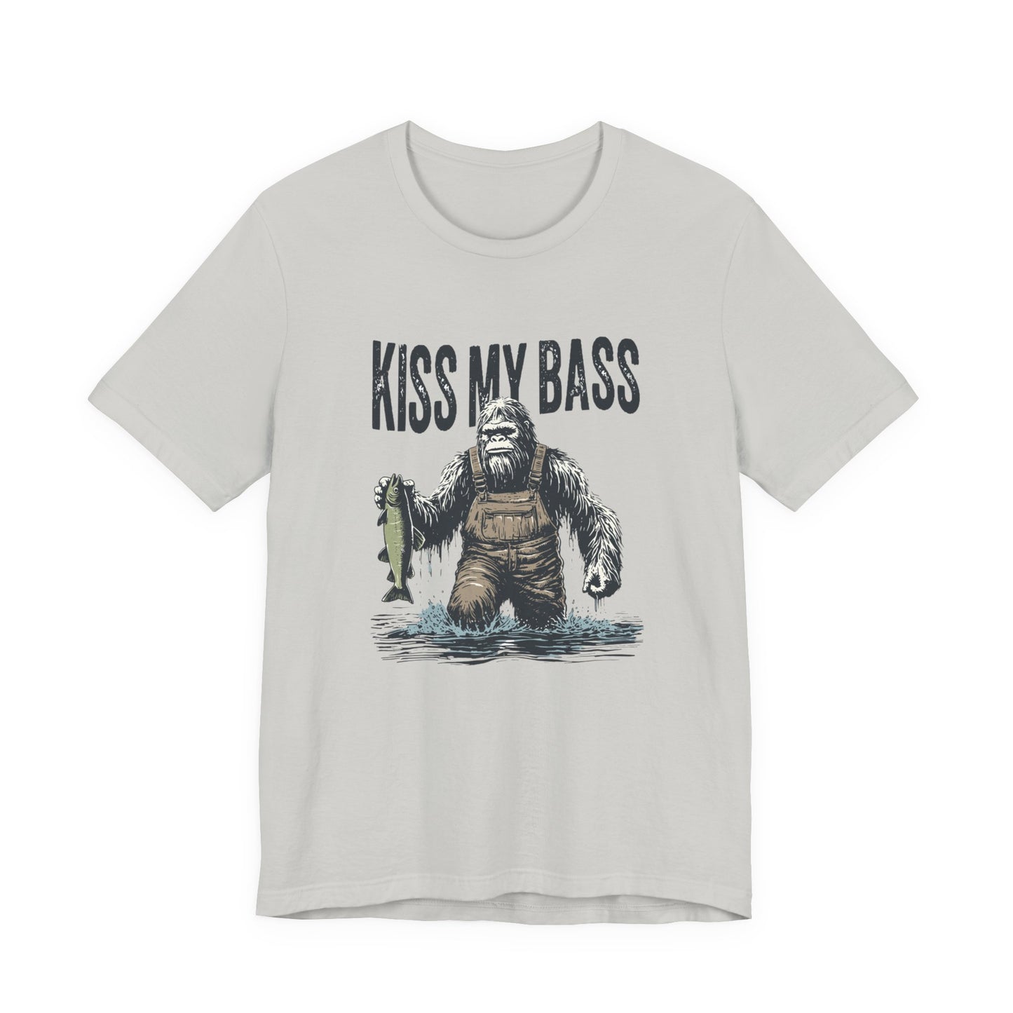 Kiss My Bass Fishing T-Shirt — Funny Bigfoot Angler Tee