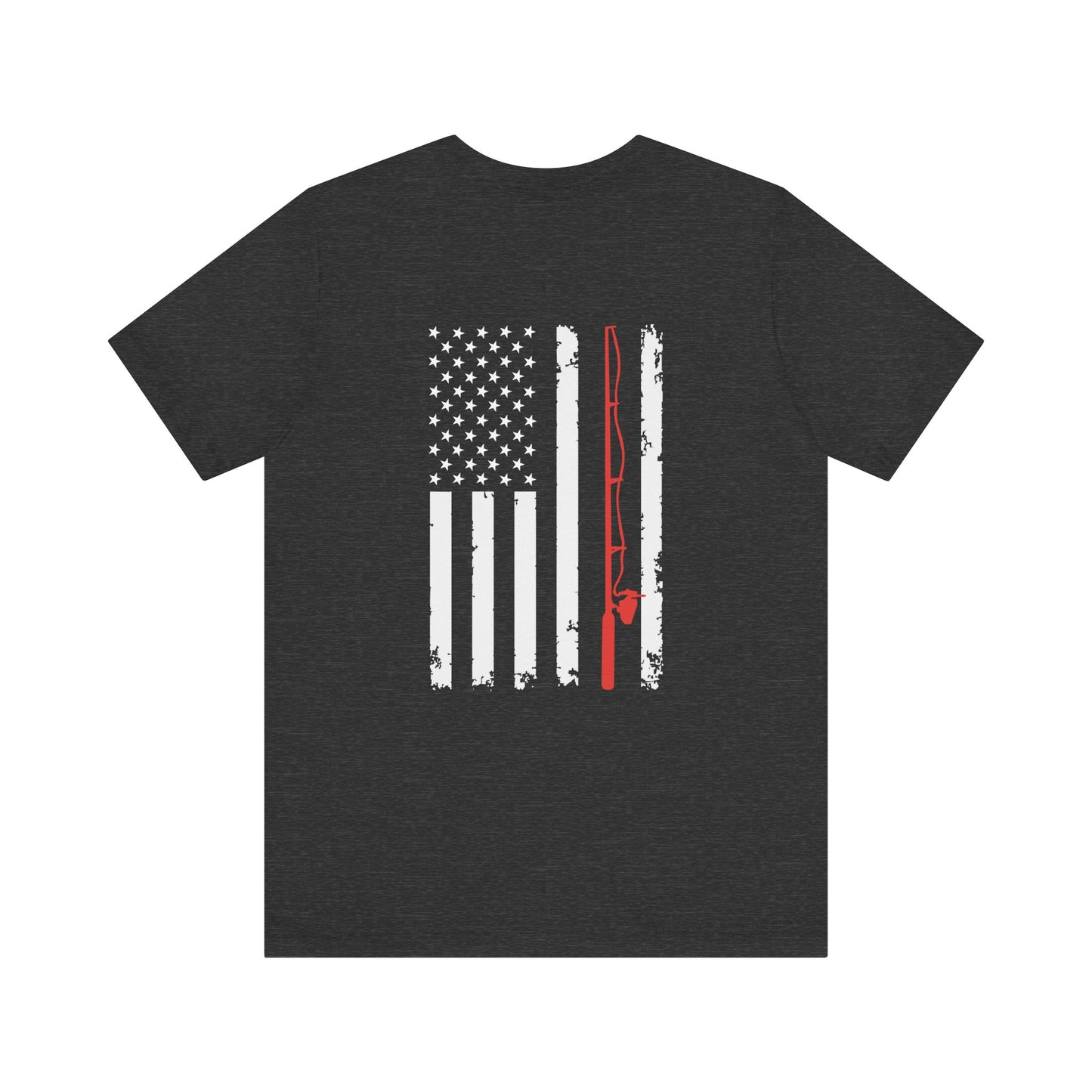 Flag with Fishing Rod Unisex Short Sleeve Tee