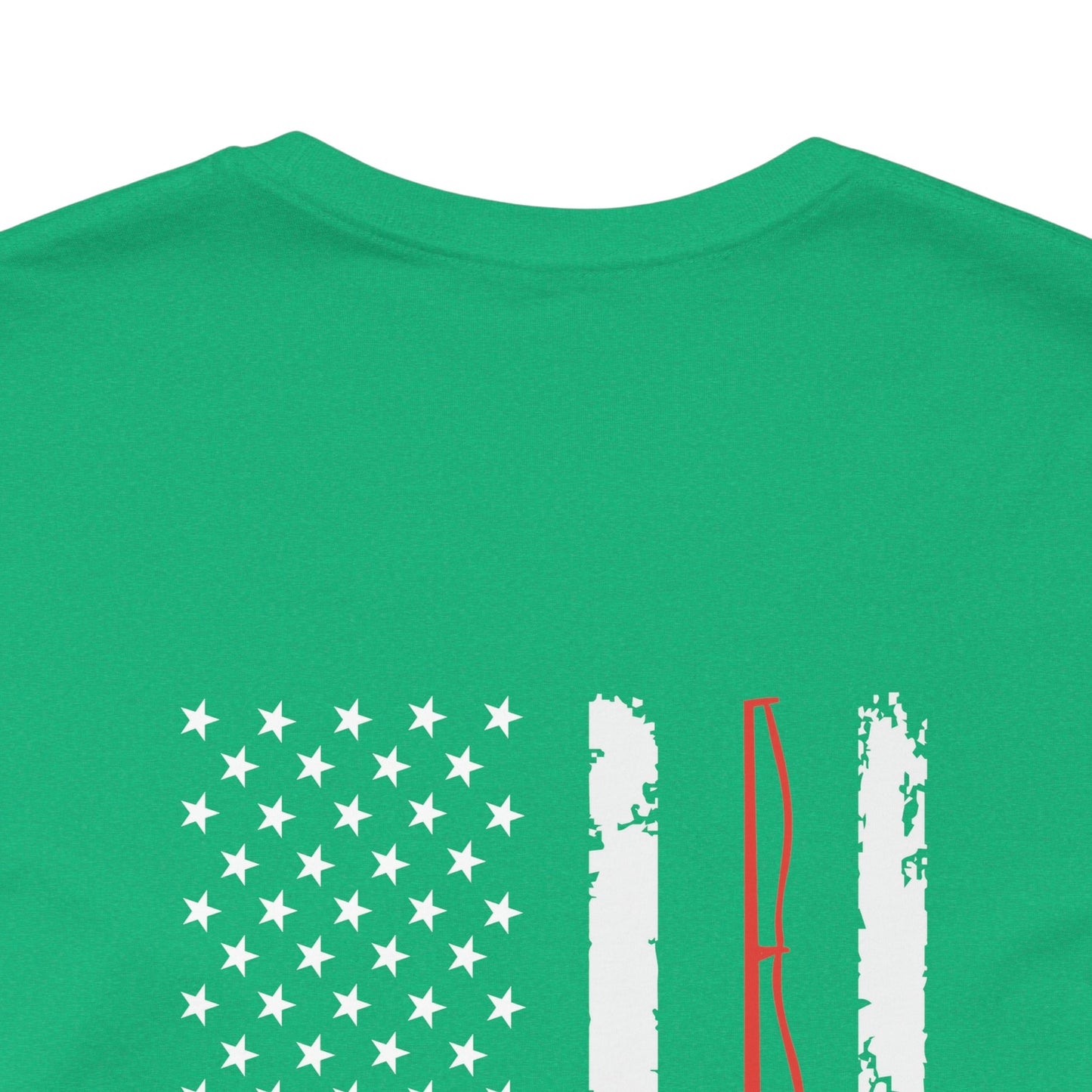 Flag with Fishing Rod Unisex Short Sleeve Tee