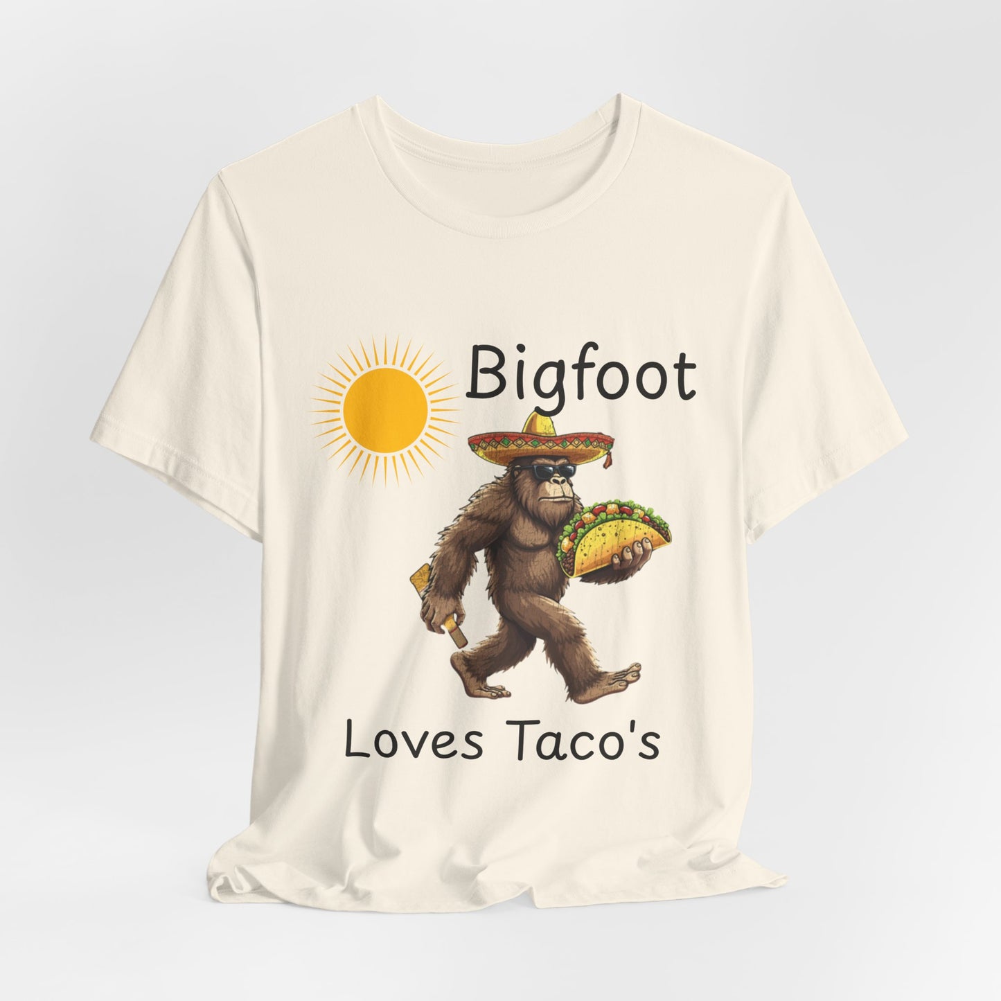 Bigfoot Loves Tacos T-Shirt — Funny Sasquatch Taco Tee