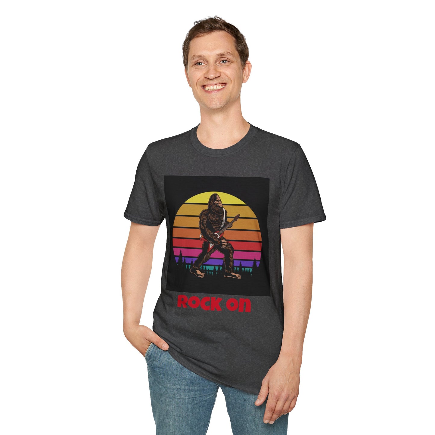 Bigfoot Playing Guitar "Rock On" - Unisex