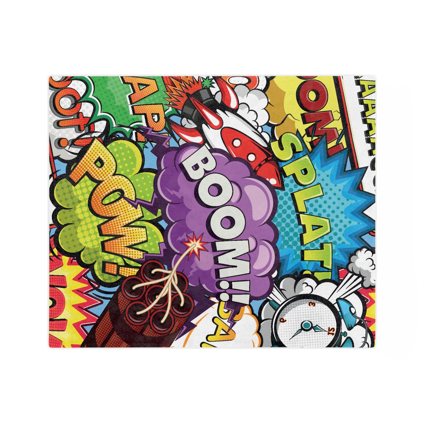 Comic Pop Art Microfiber Blanket — BOOM! POW! Graphic Throw for Kids & Pop Culture Fans