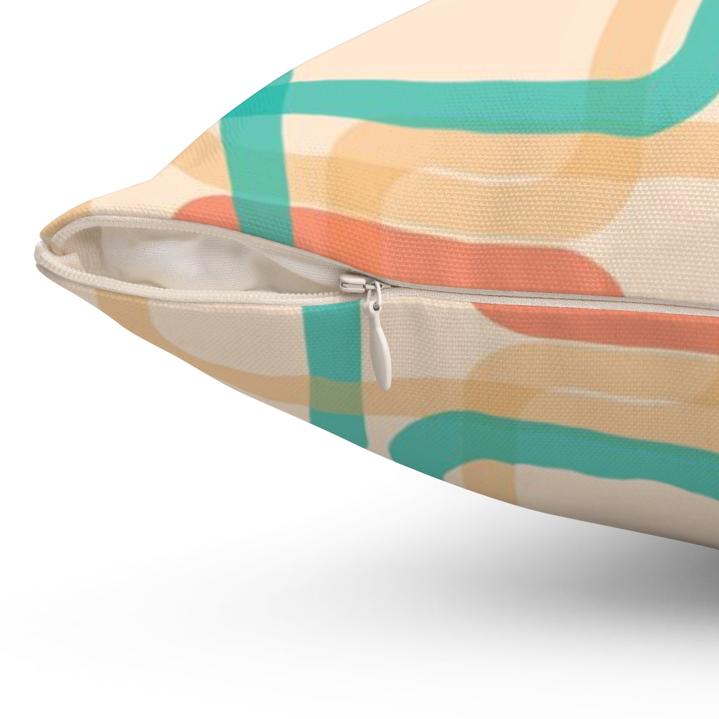 Mid-Century Geometric Throw Pillow — Retro Squares Pattern