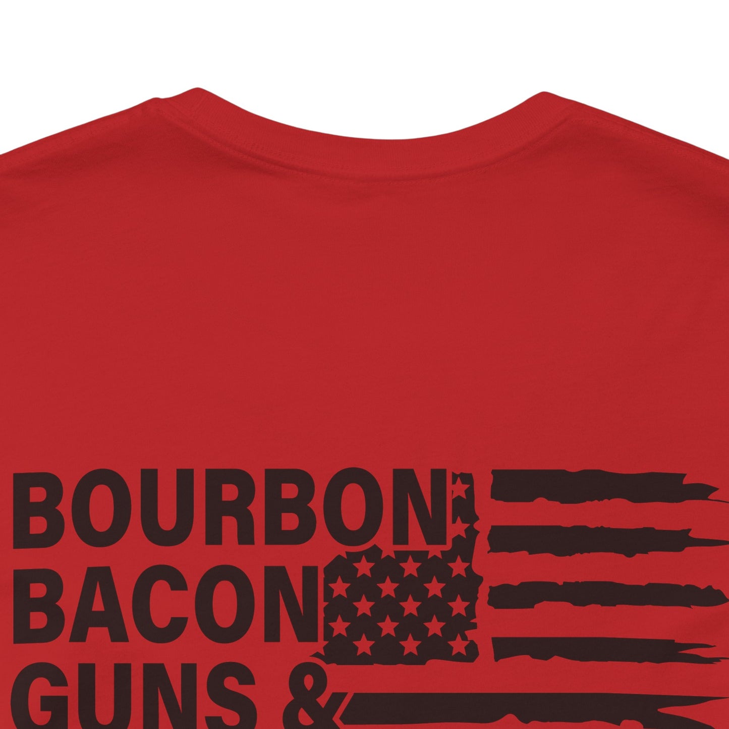 Boubon, Bacon, Guns & Freedom Unisex hort Sleeve Tee