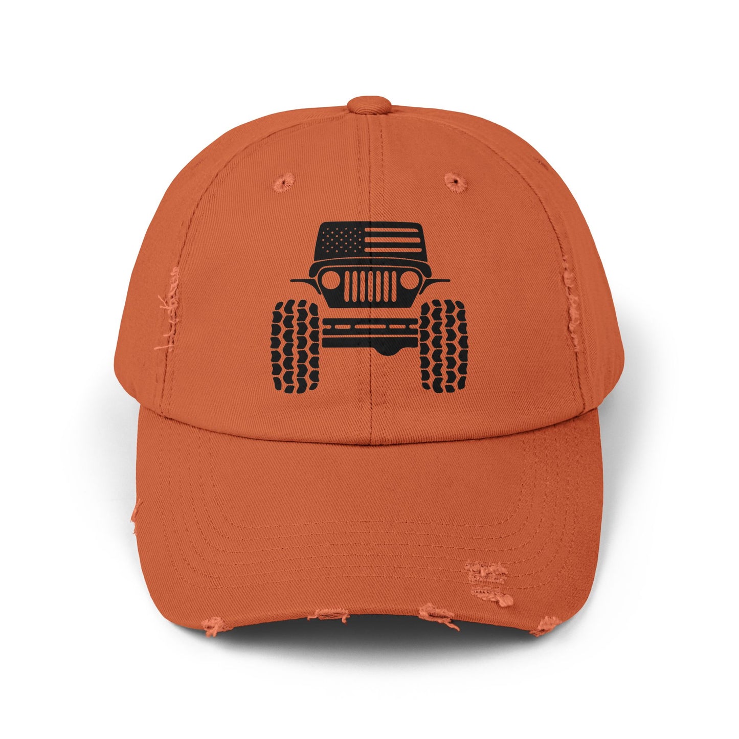 Jeep Front Off-Road Truck Cap — Distressed Canvas Hat for Truck & 4x4 Enthusiasts