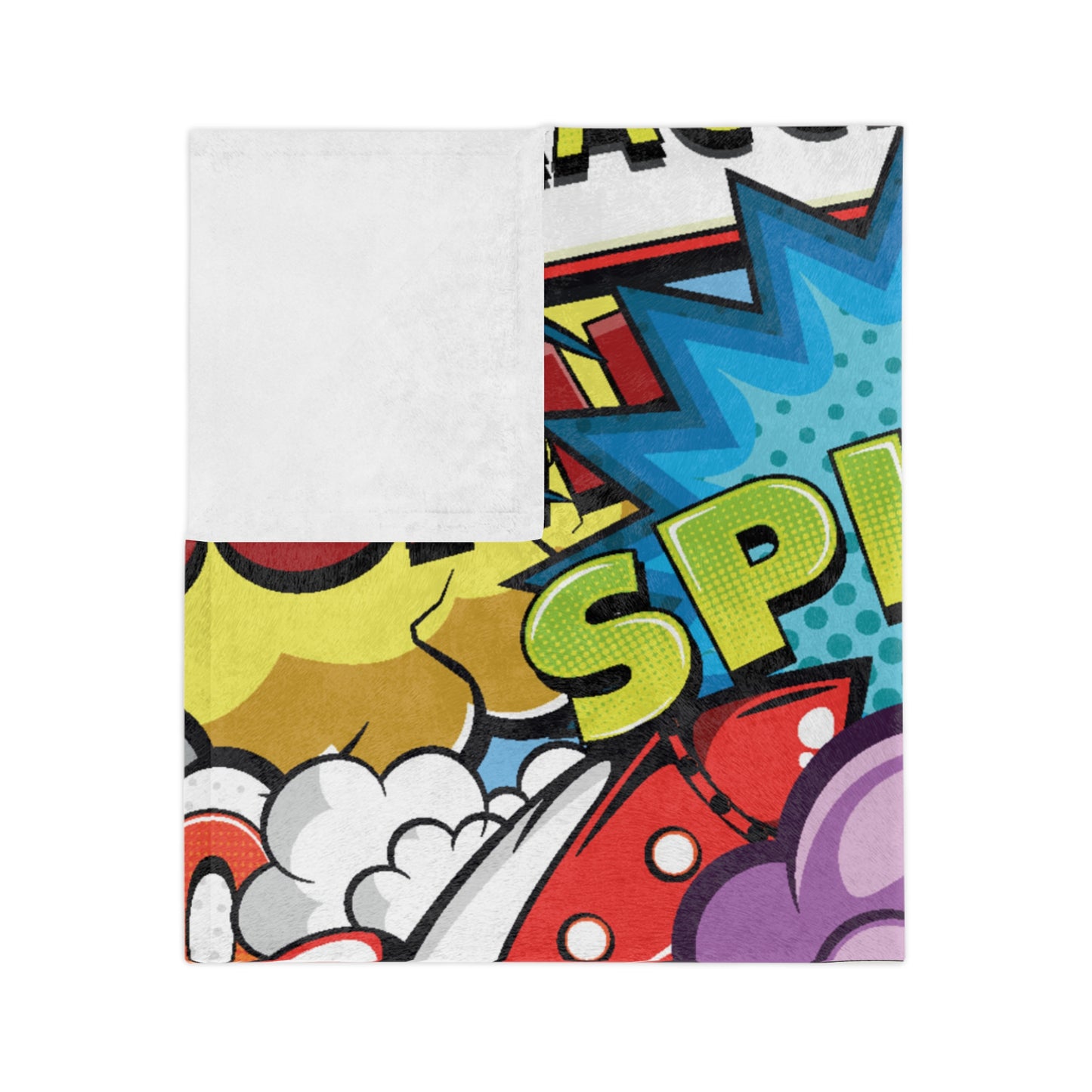 Comic Pop Art Microfiber Blanket — BOOM! POW! Graphic Throw for Kids & Pop Culture Fans