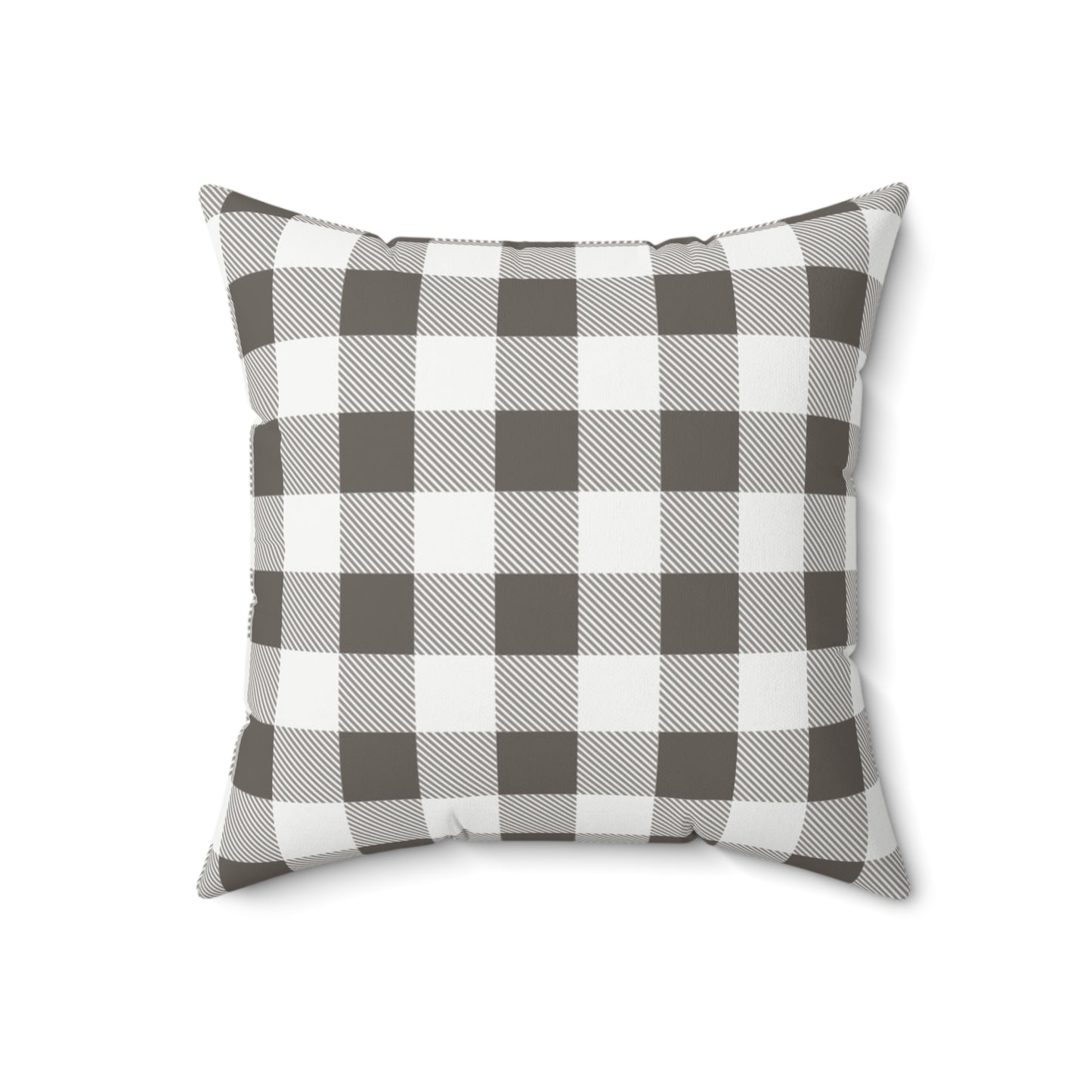 Buffalo Check Throw Pillow — Neutral Gray Plaid Decorative Cushion