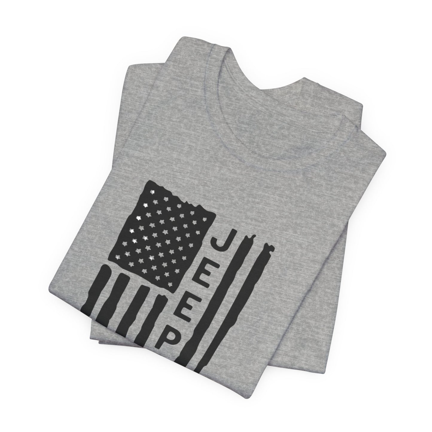 Jeep American Flag T‑Shirt — Distressed USA Off‑Road Tee