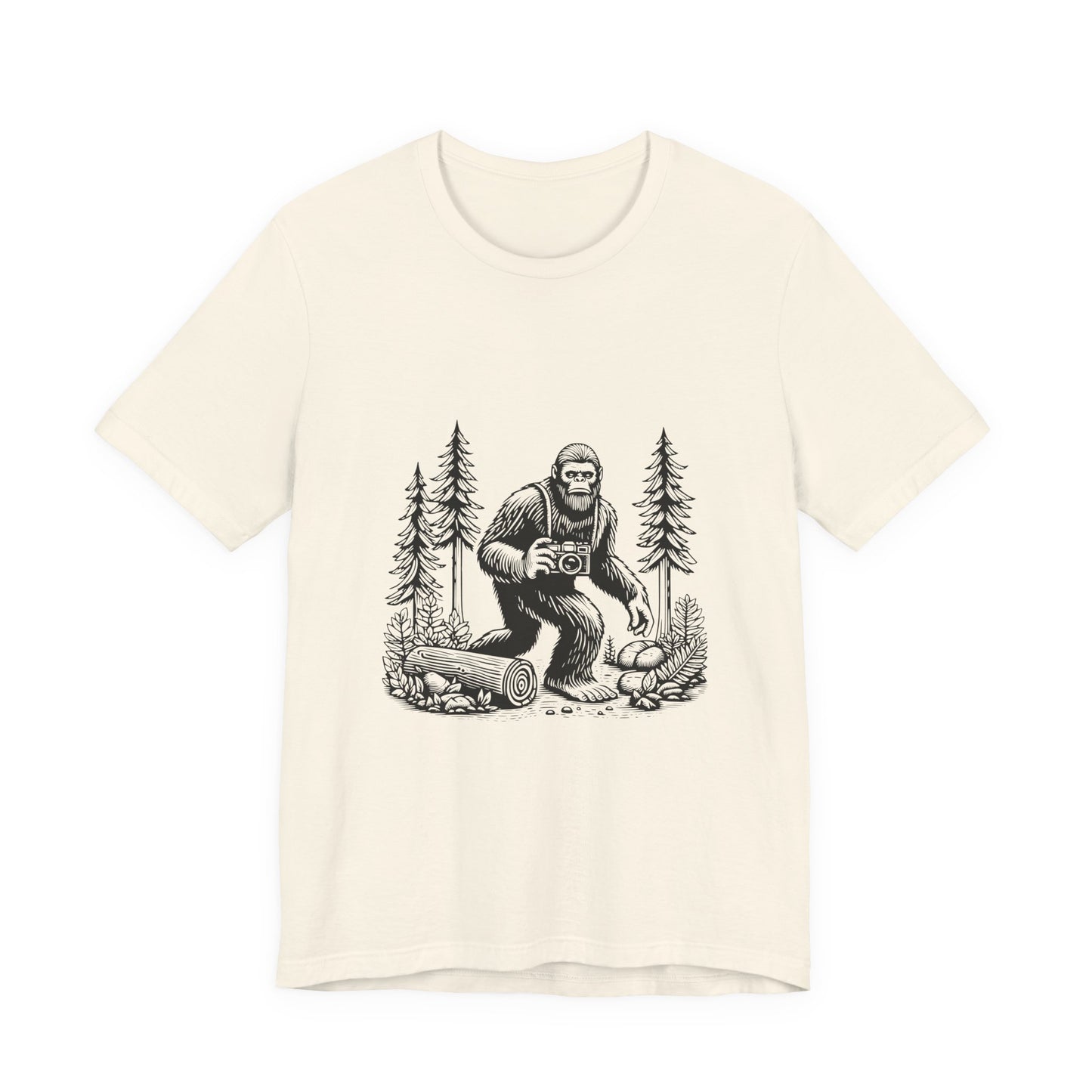 Bigfoot Forest Camera T-Shirt — Sasquatch Photography Graphic Tee