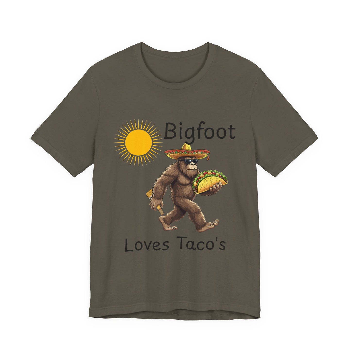 Bigfoot Loves Tacos T-Shirt — Funny Sasquatch Taco Tee