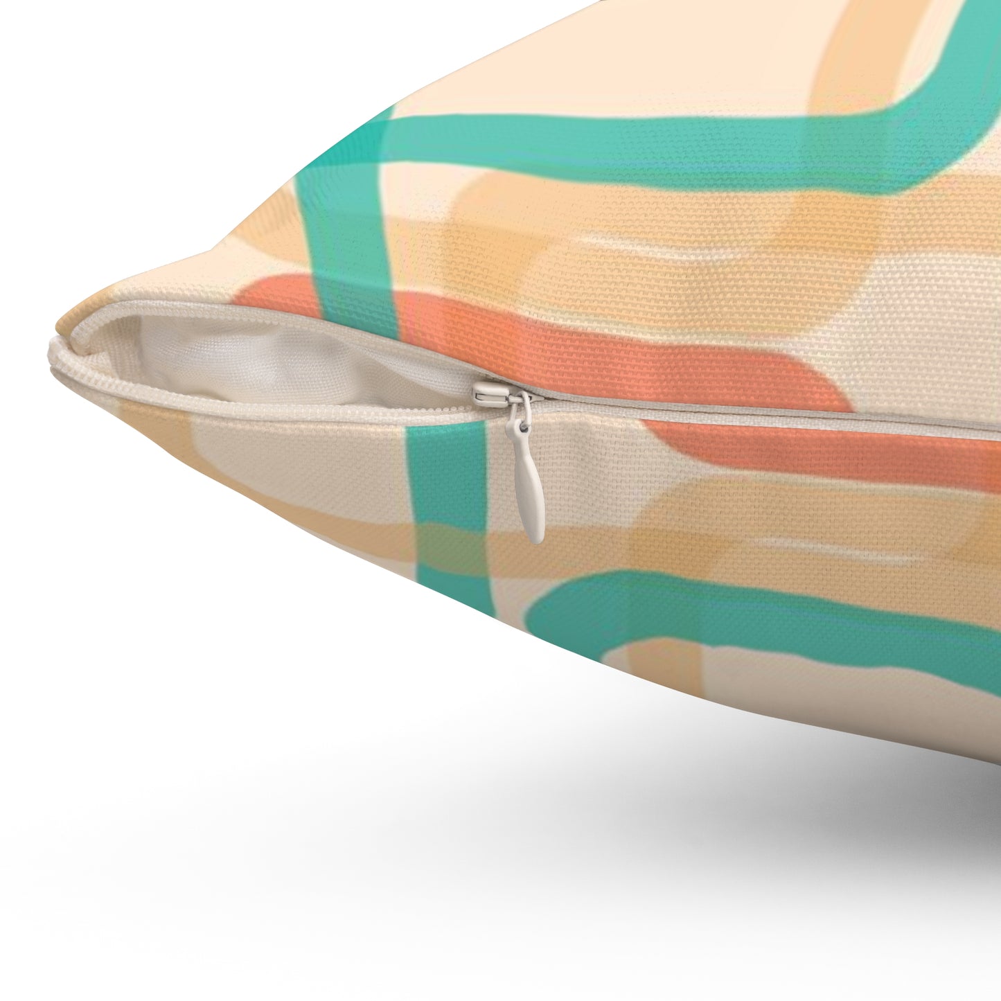 Mid-Century Geometric Throw Pillow — Retro Squares Pattern