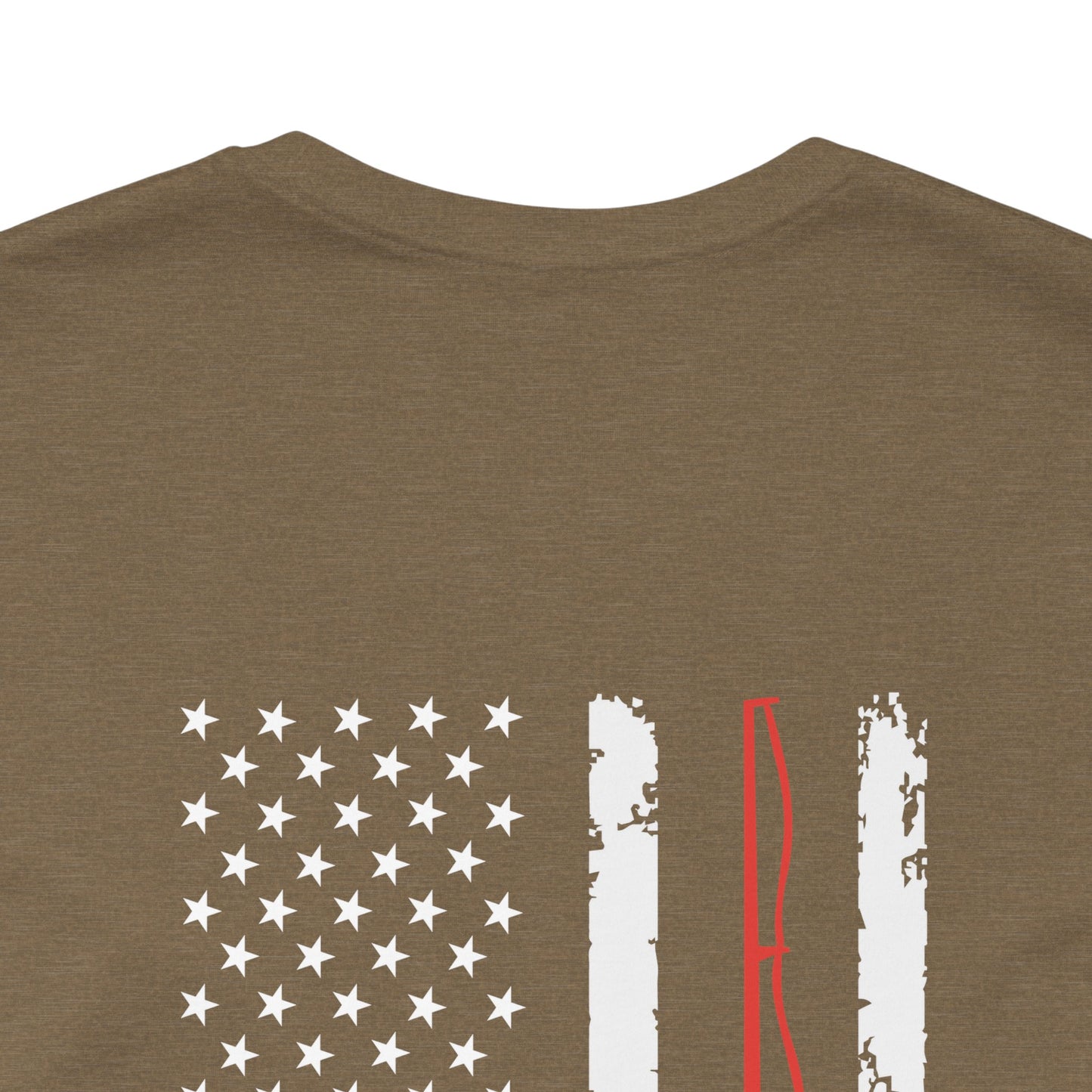 Flag with Fishing Rod Unisex Short Sleeve Tee