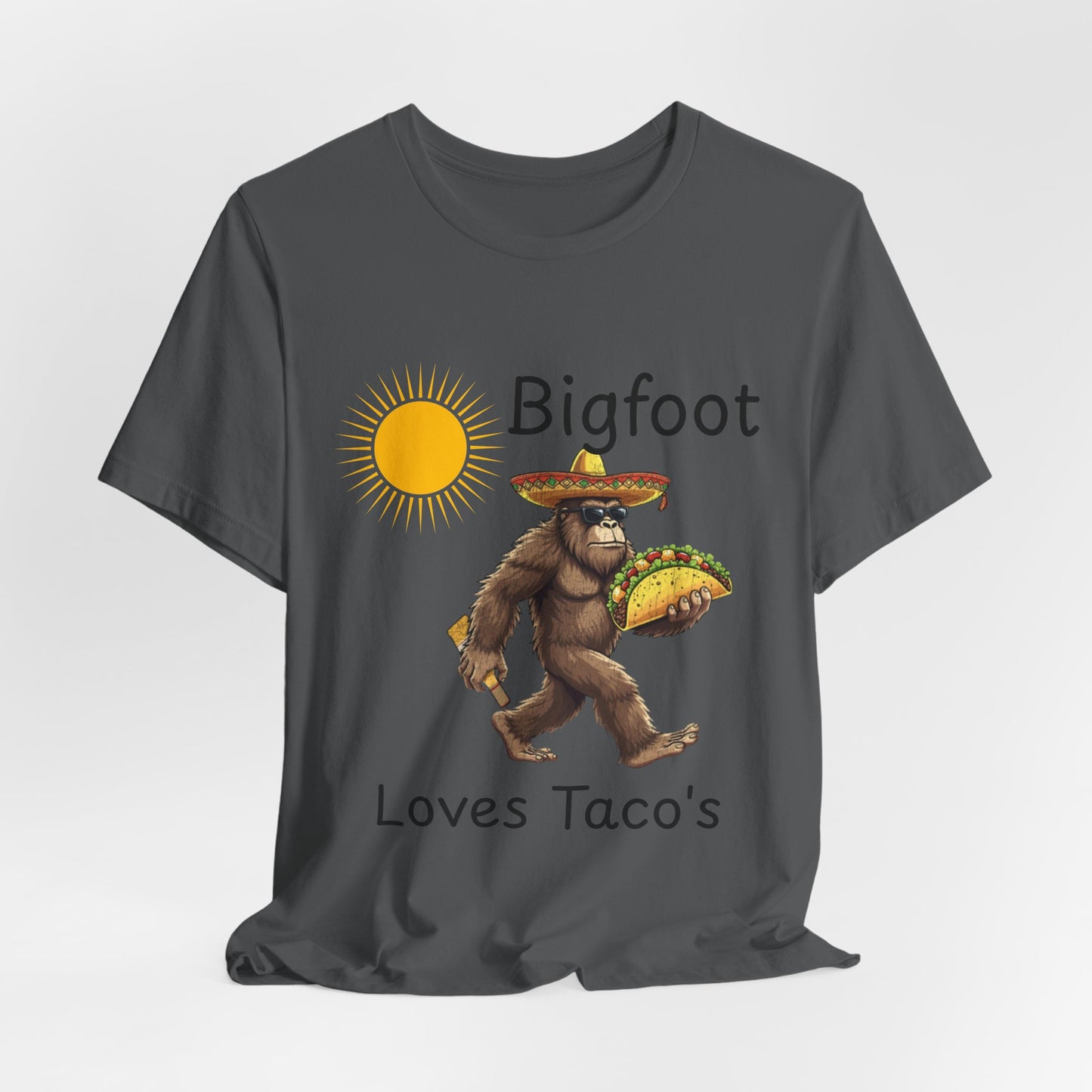 Bigfoot Loves Tacos T-Shirt — Funny Sasquatch Taco Tee